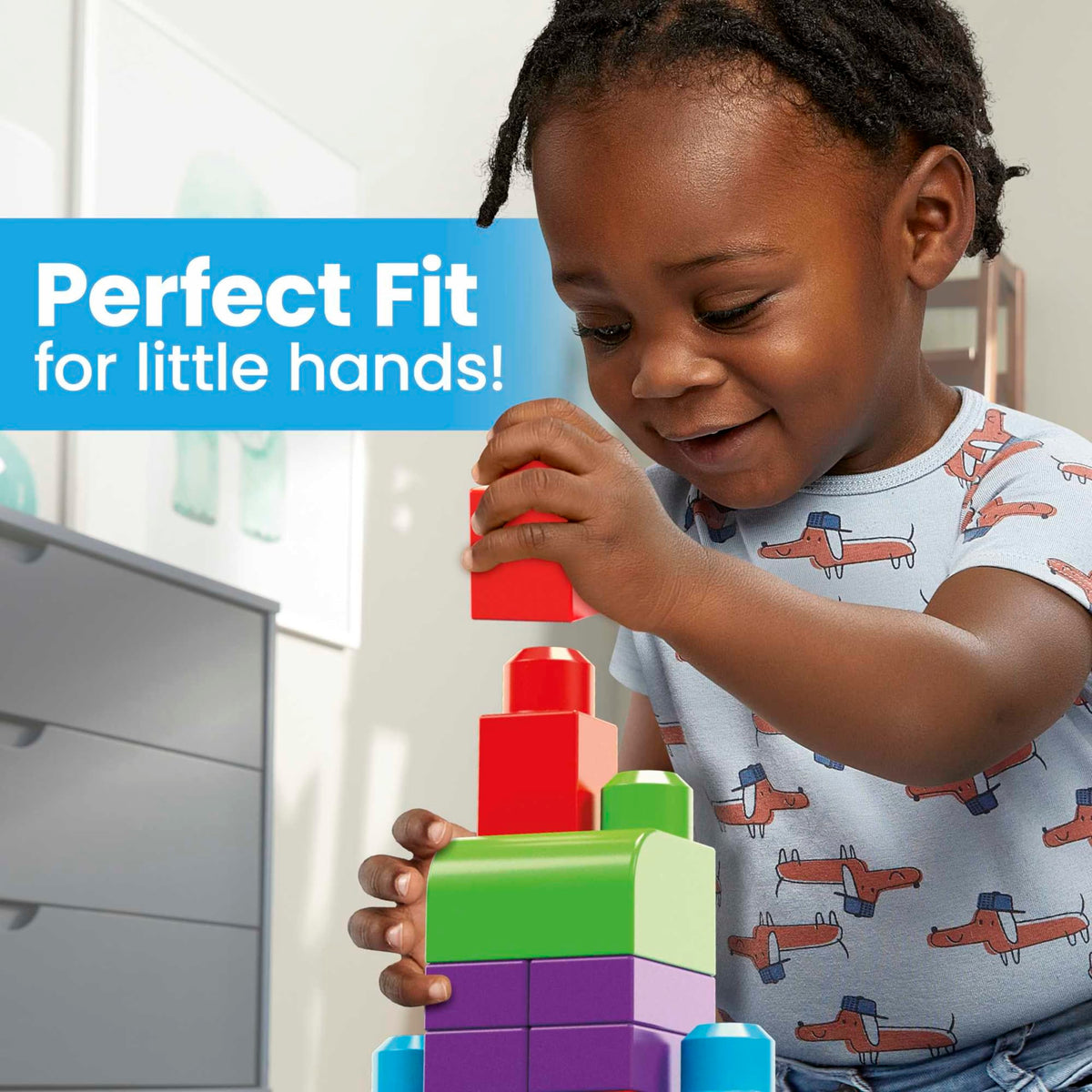 MEGA BLOKS Big Building Bag Building Set - 60 Blocks, Ages 1+
