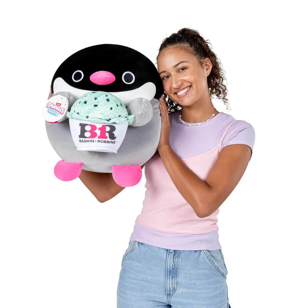 Snackles Series 2 Penguin (Baskin Robbins) - Super Soft 35 cm Plush Collectible Toy