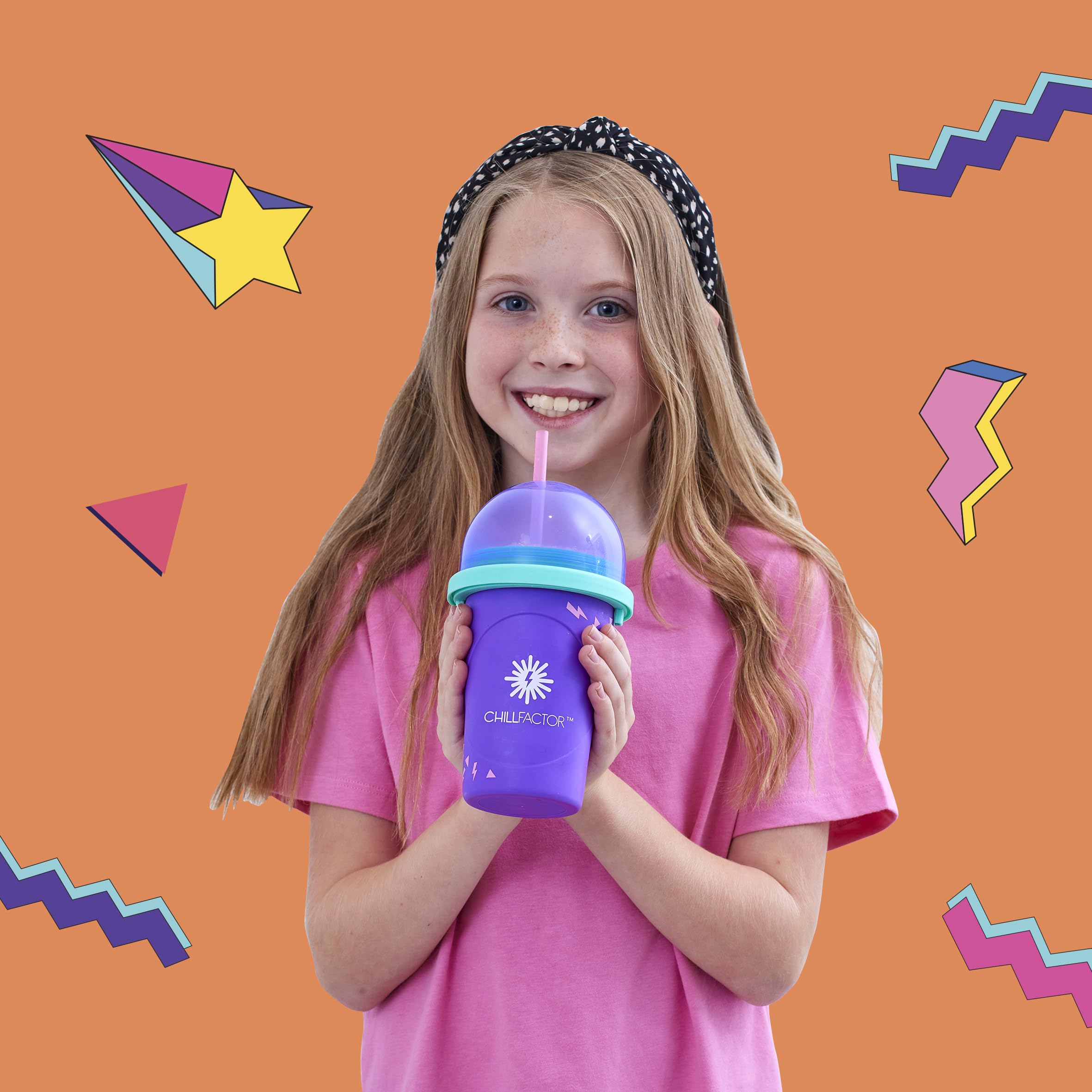 Chill Factor Colour Shock Slushy Maker - Reusable Power Purple with Rapid Freeze Technology 5