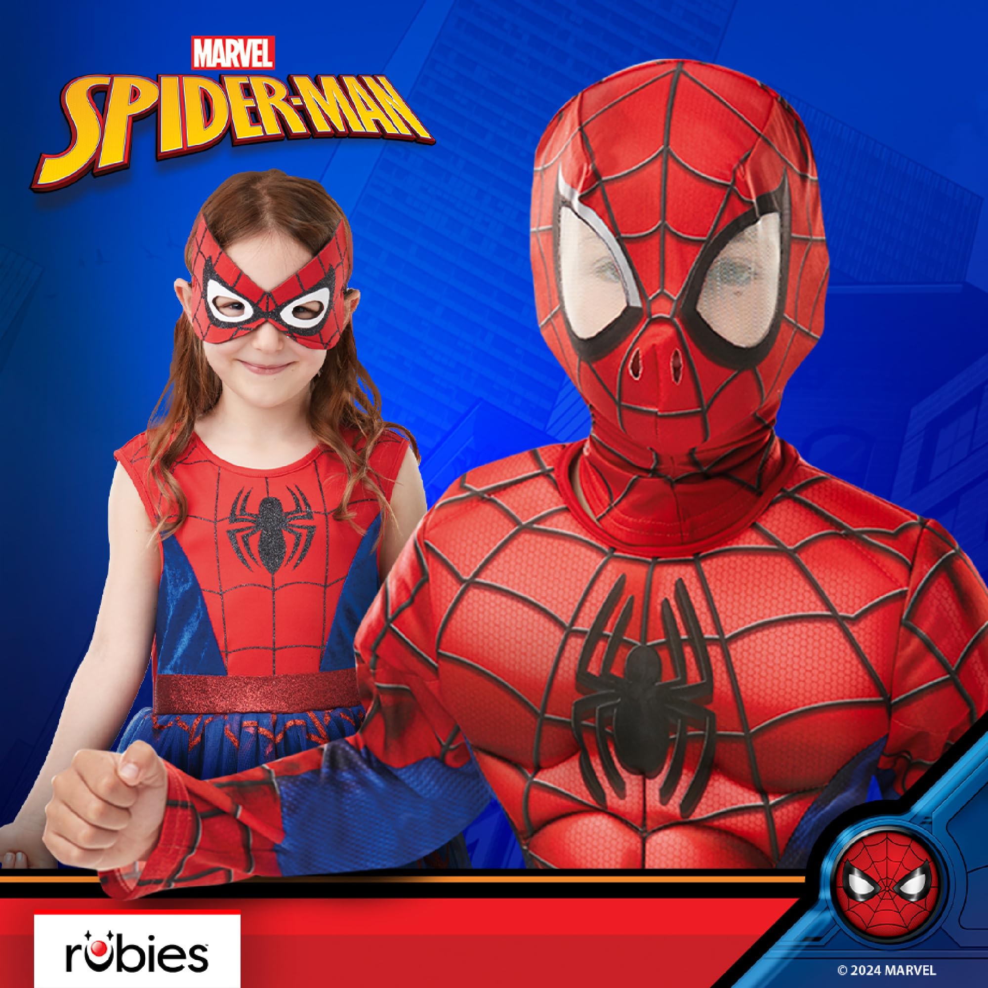 Rubies Official Marvel Spider-Man Classic Child Costume - Size 3-4 Years | Polyester Jumpsuit & Balaclava 5