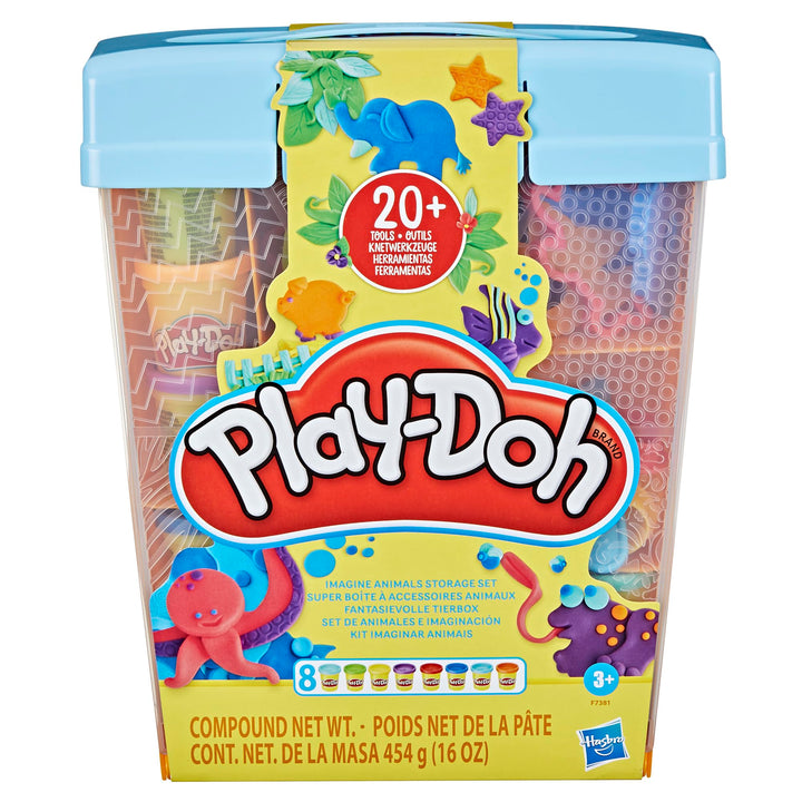 Play-Doh Imagine Animals Storage Set - 8 Cans & 22 Accessories for Creative Play