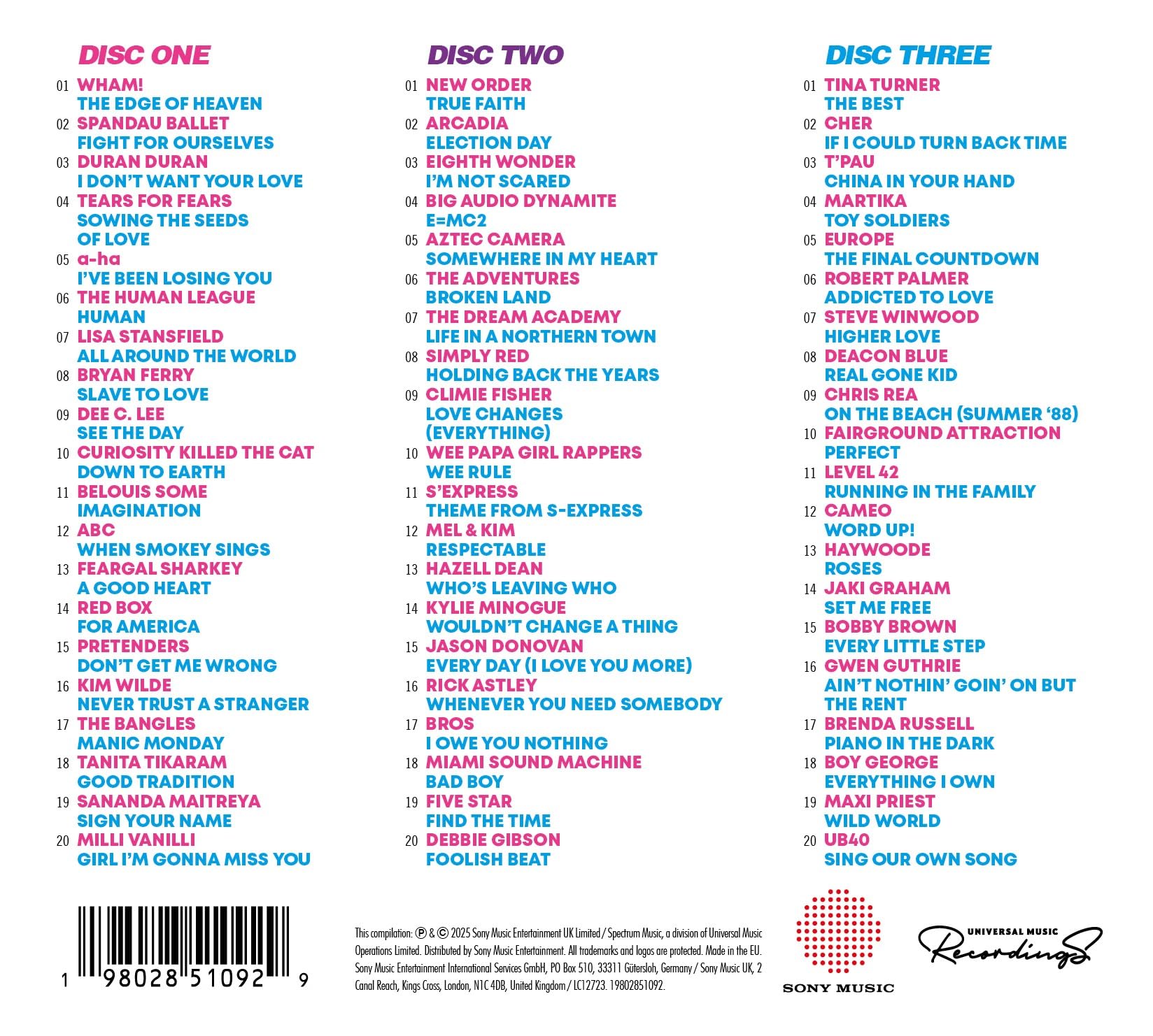 Various Artists - The Hits Album: Later 80'S [3-Disc Audio CD Box Set]