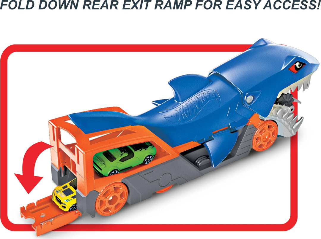 Hot Wheels Shark Chomp Transporter Playset & Diecast Car - Vehicle Toy for Kids 4+