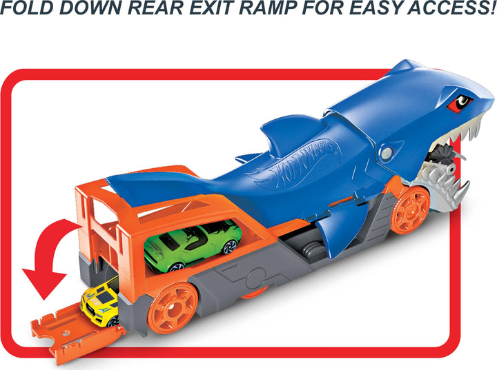 Hot Wheels Shark Chomp Transporter Playset & Diecast Car - Vehicle Toy for Kids 4+