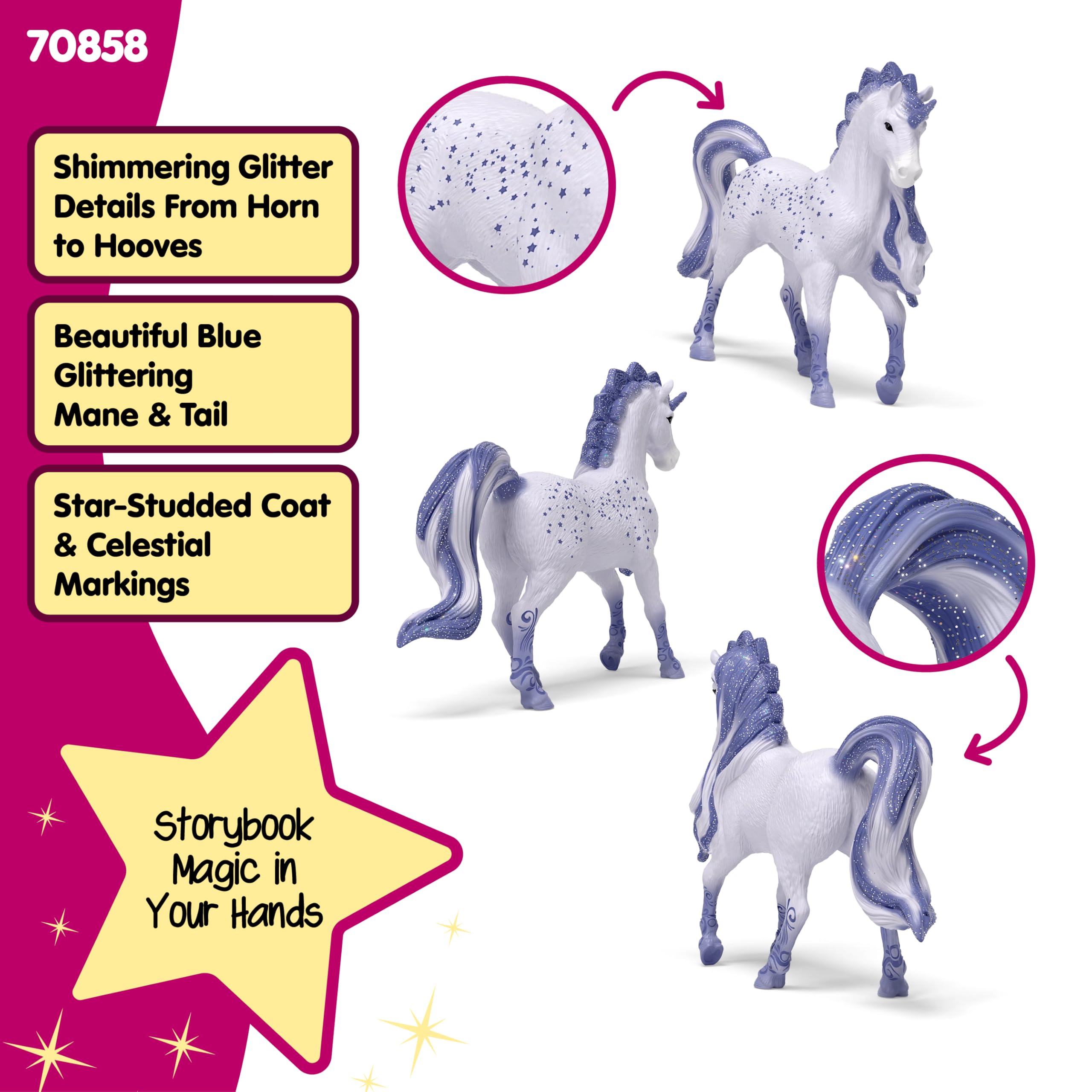 Schleich Bayala Cosmos Unicorn Stallion - 5" Fantasy Horse Play Figure for Kids 3