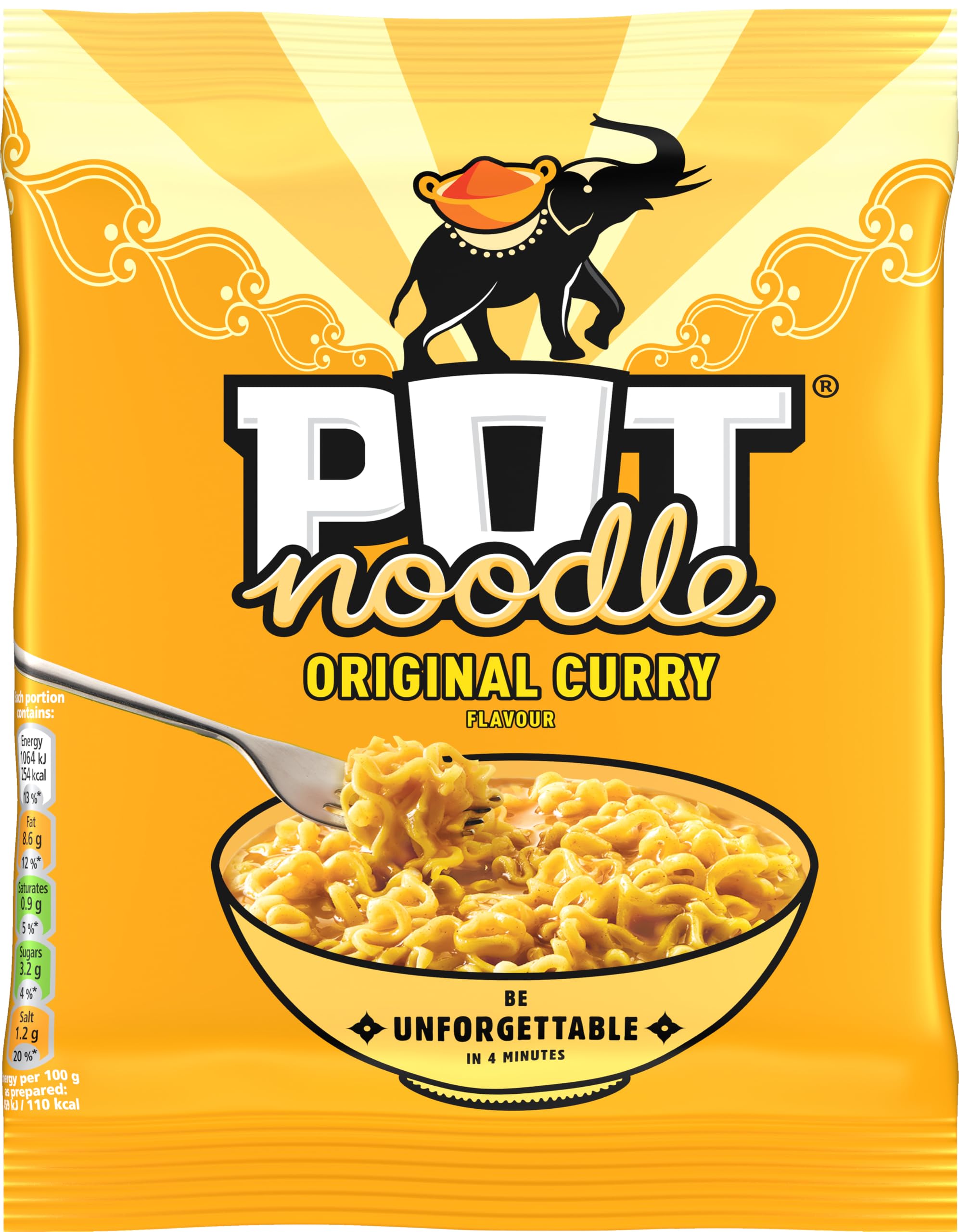 Pot Noodle Original Curry Instant Noodles Block - 2 Servings | Ready in 4 Minutes 2