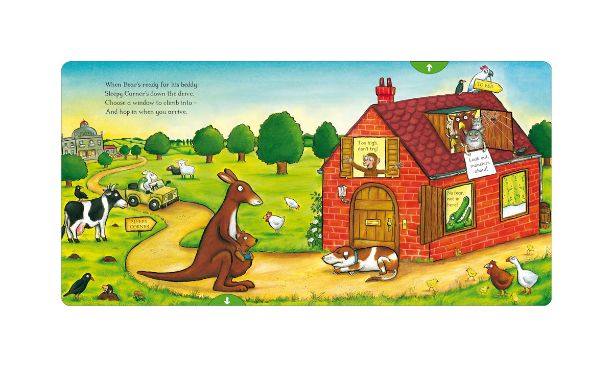 MACMILLAN The Bedtime Bear: A Push, Pull and Slide Book - Interactive Rhyming Bedtime Book