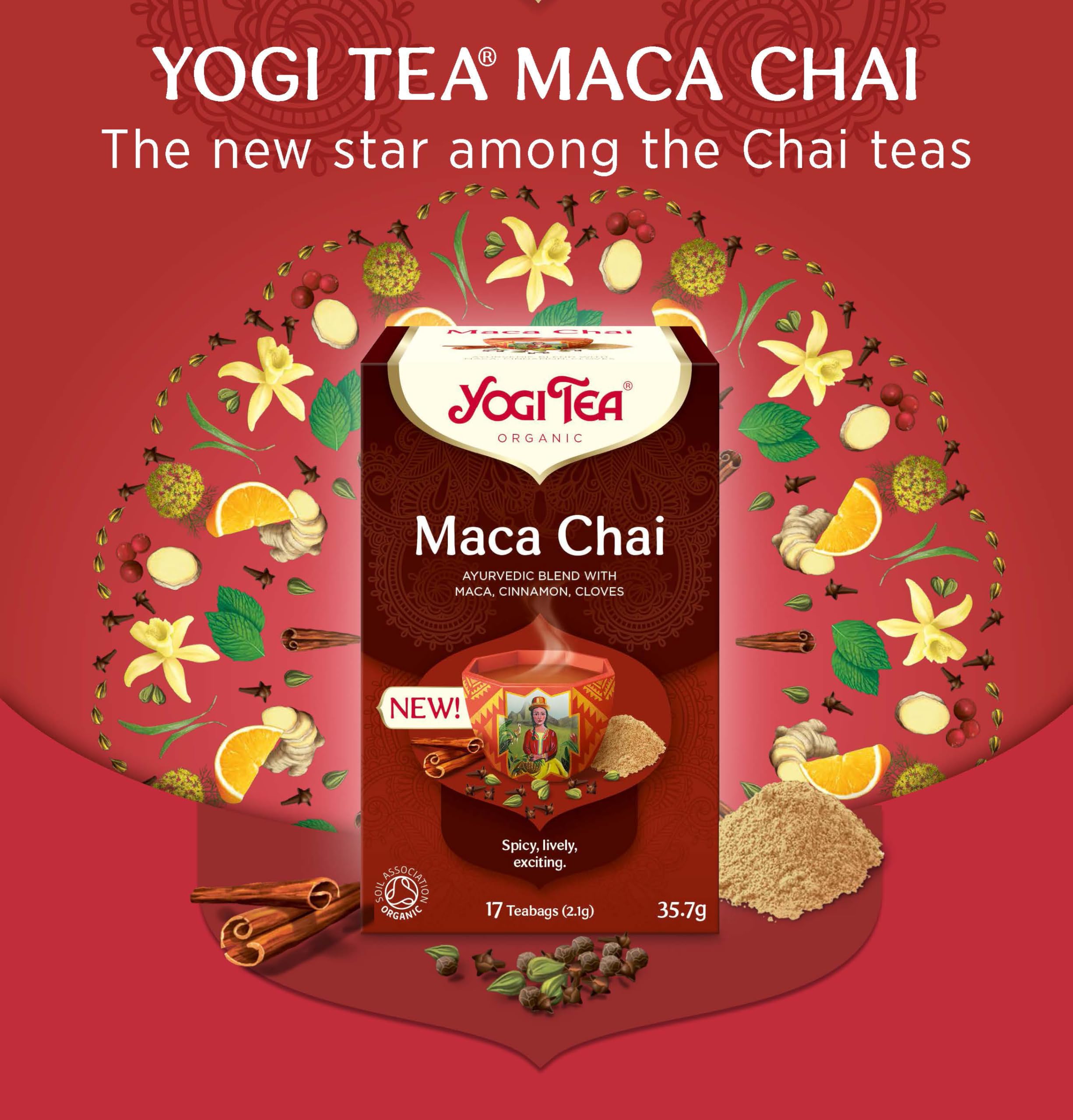 YOGI TEA - Maca Chai Organic Herbal Tea, Blend of Cinnamon, Cloves & Maca, 102 Tea Bags 5