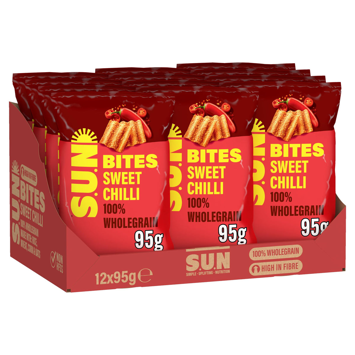 Sunbites Sweet Chilli Sharing Snacks - 100% Wholegrain, High Fibre | 95g 7