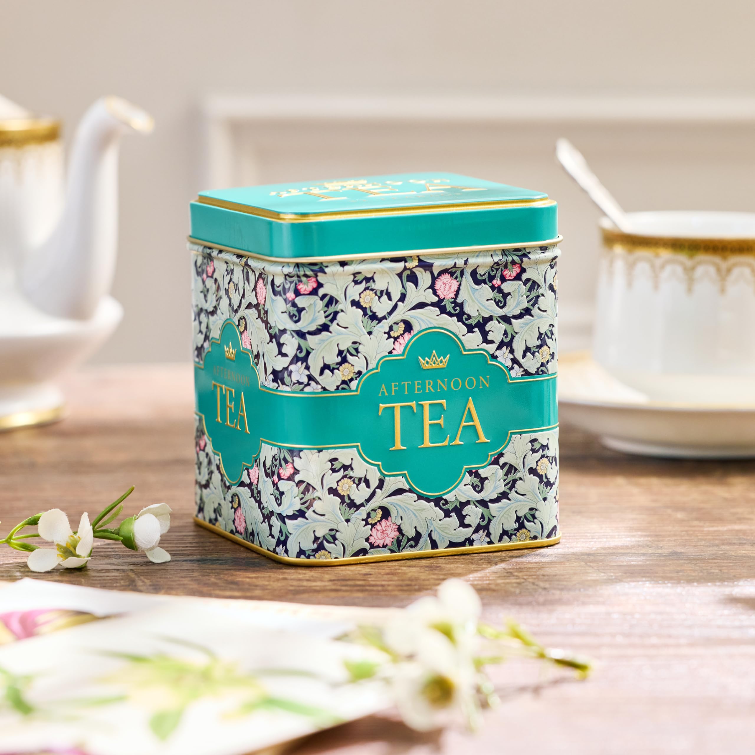 New English Teas Victorian Garden Tea Tin - English Afternoon 32-Bag Black Tea Collection 10