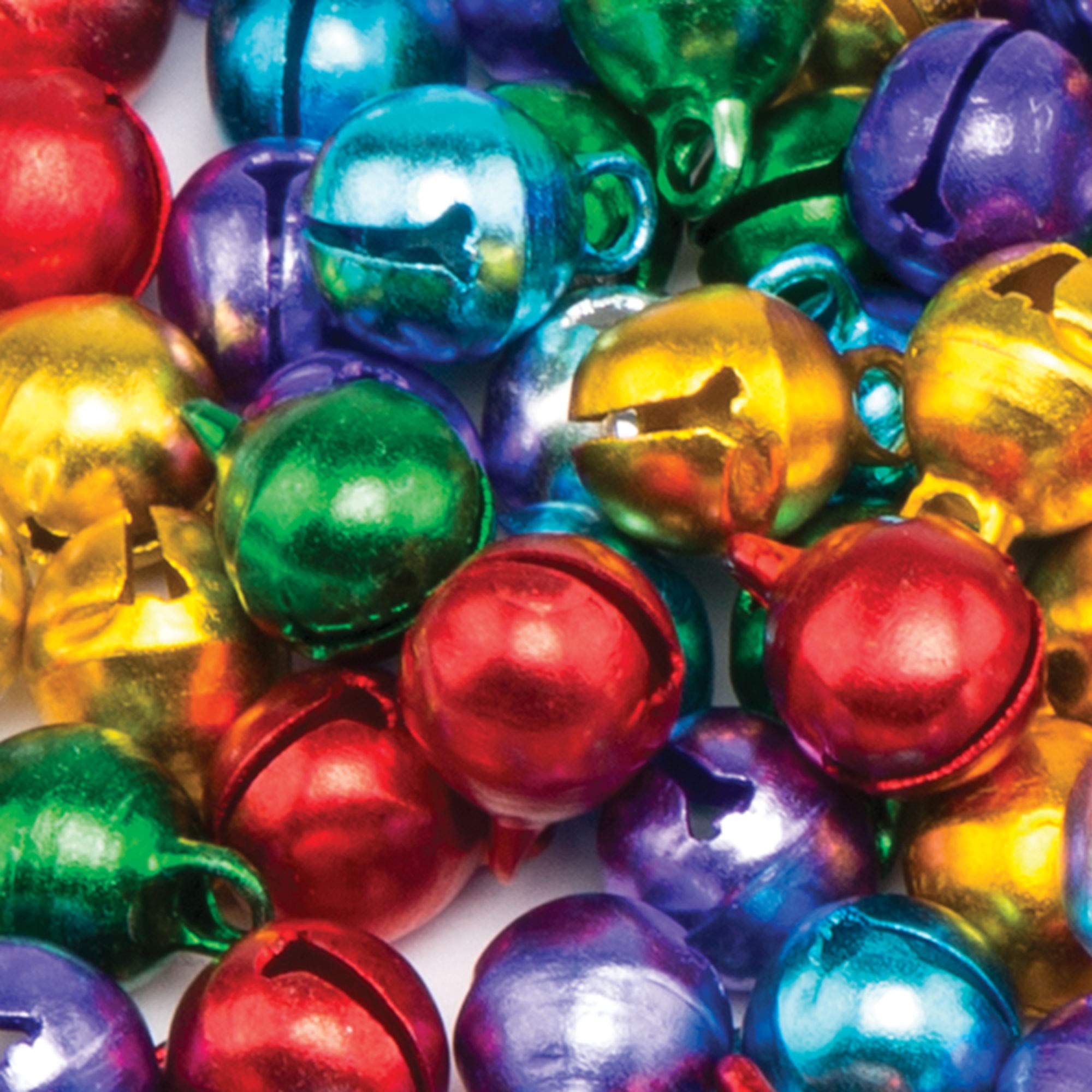 Baker Ross Mini Metallic Coloured Jingle Bells - 120-Piece Craft Set for Christmas Decorations 7