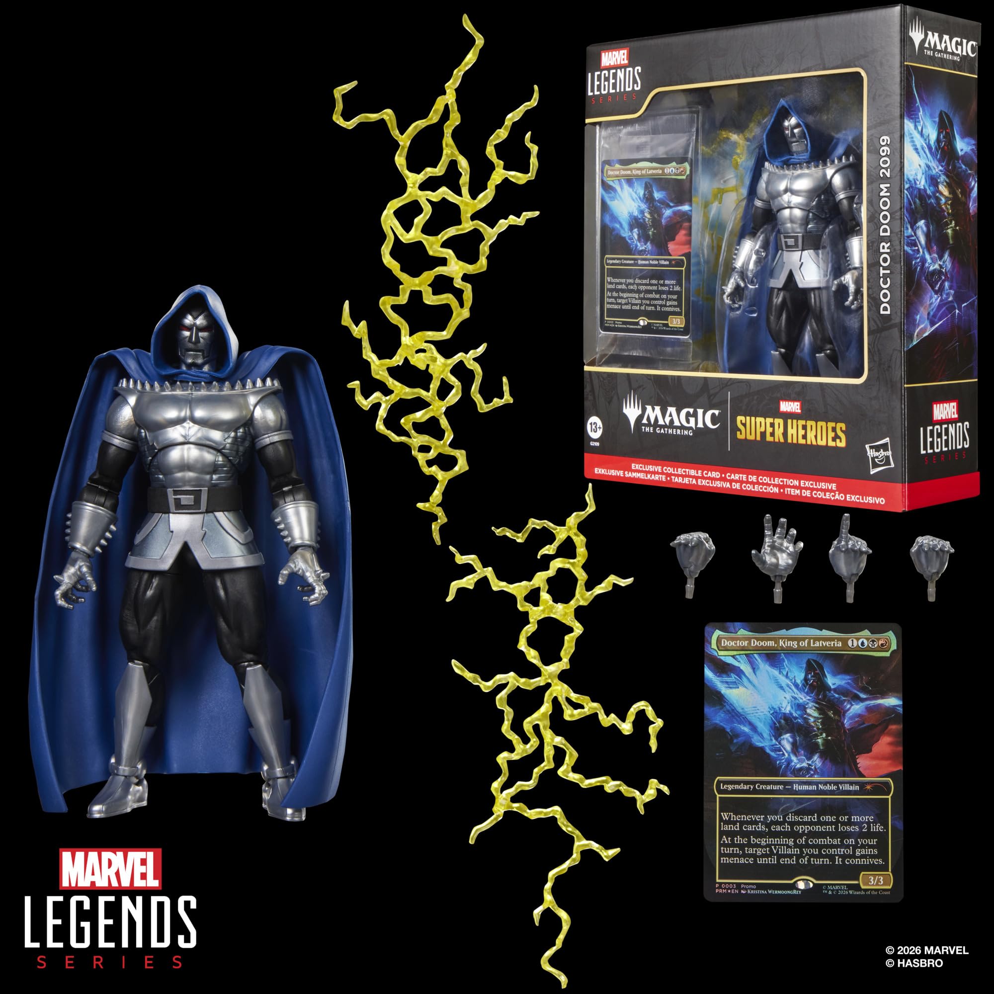 Marvel Legends Doctor Doom 2099 Action Figure - 15cm Scale, Includes Collectible Card