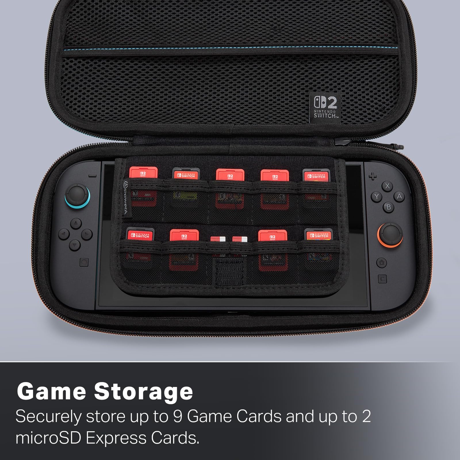 PowerA Protection Case for Nintendo Switch 2 - Black | Officially Licensed | Stores 9 Games 5