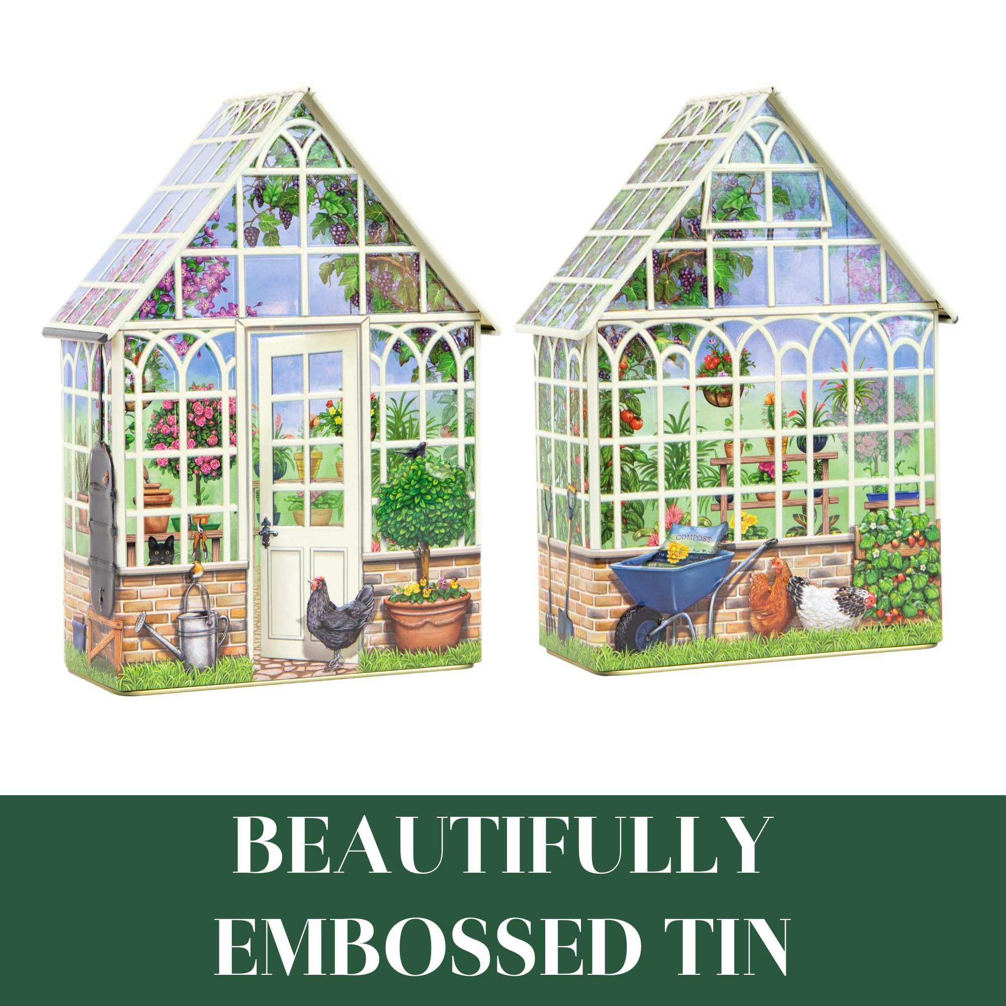 The Silver Crane co. Small Green House Devon Toffees Tin - 200g Traditional Sweets Gift | Vegetarian Friendly 2