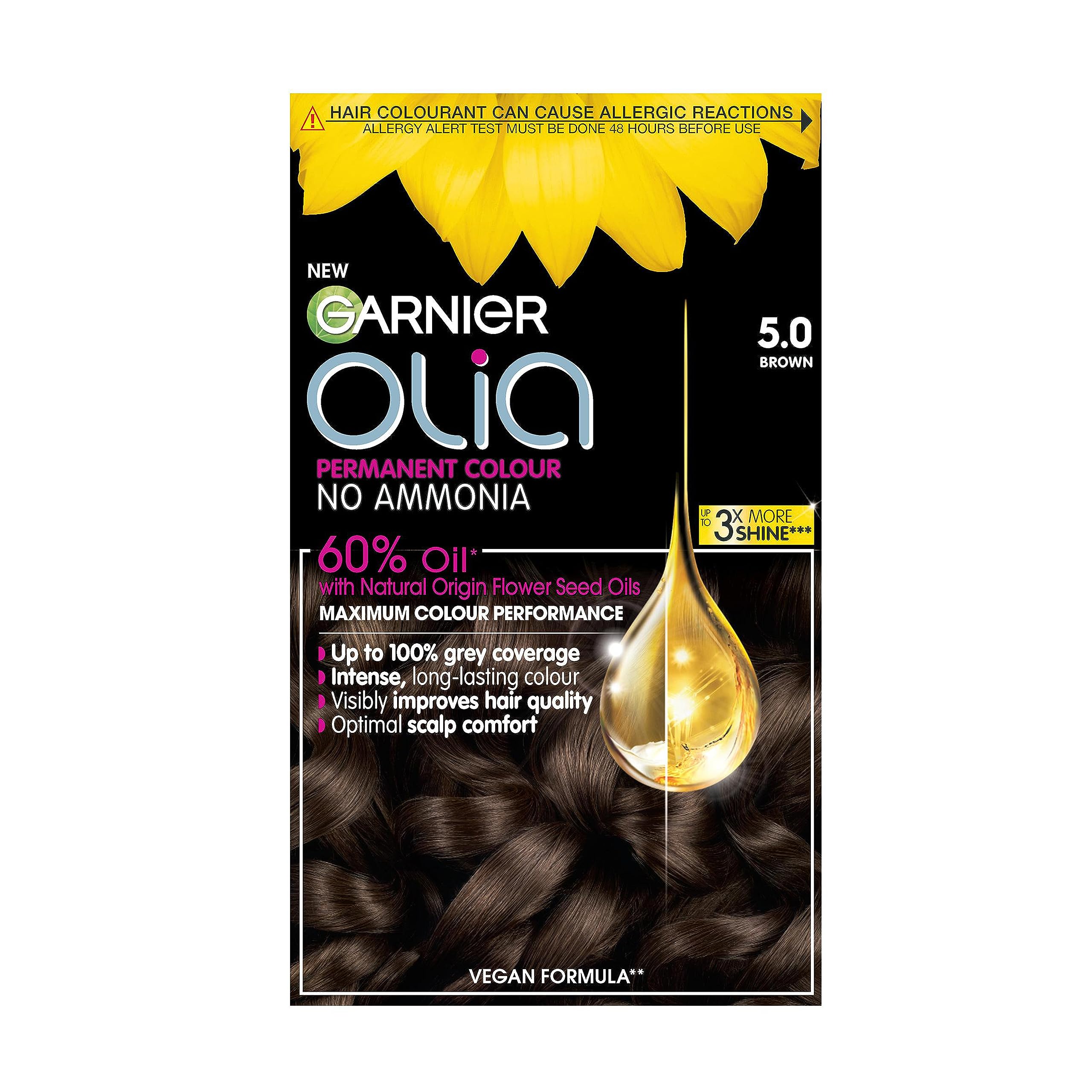 Garnier Olia Permanent Hair Dye - 5.0 Brown (230g) 1