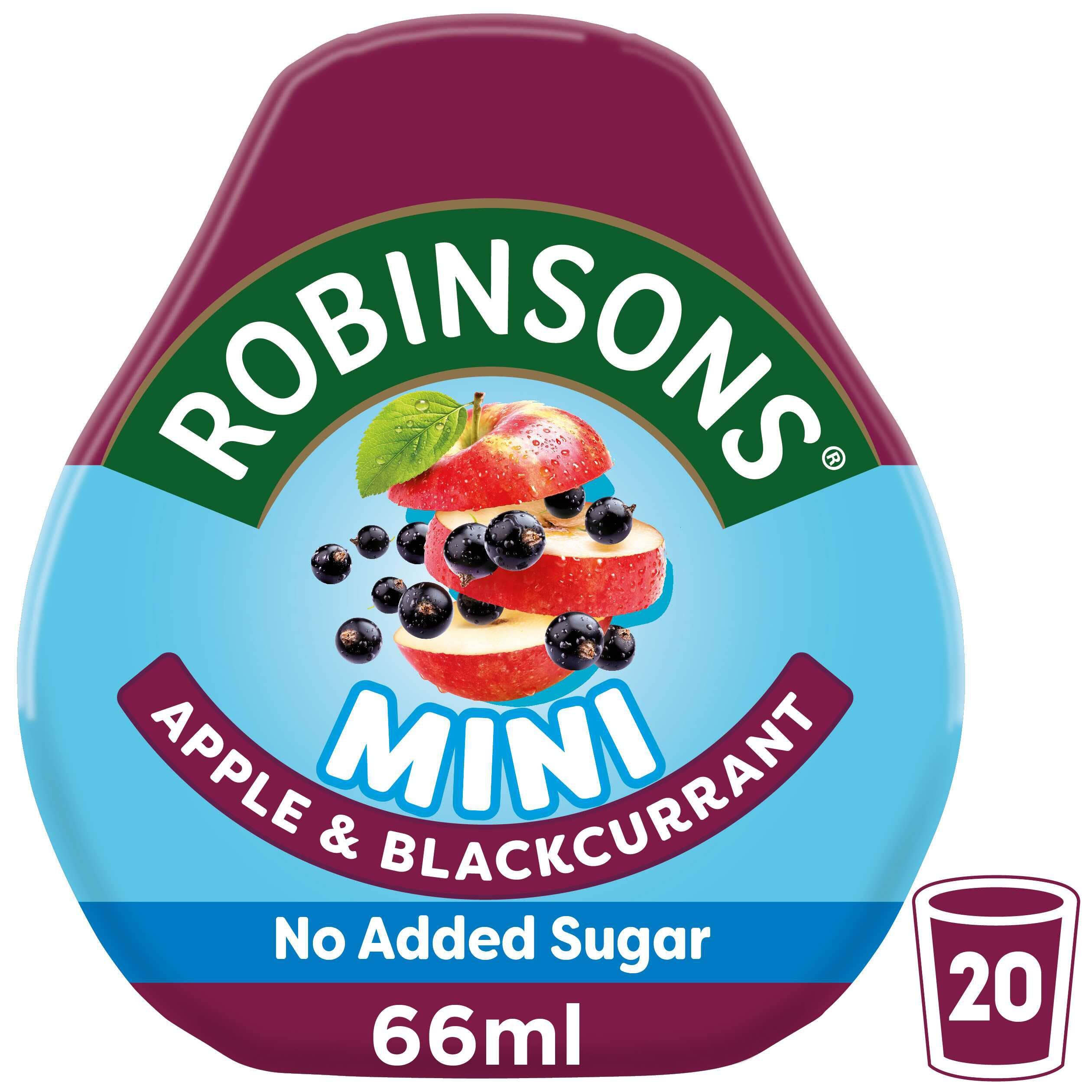 Robinsons Mini No Added Sugar Apple and Blackcurrant Concentrate | Low Calorie | 66ml