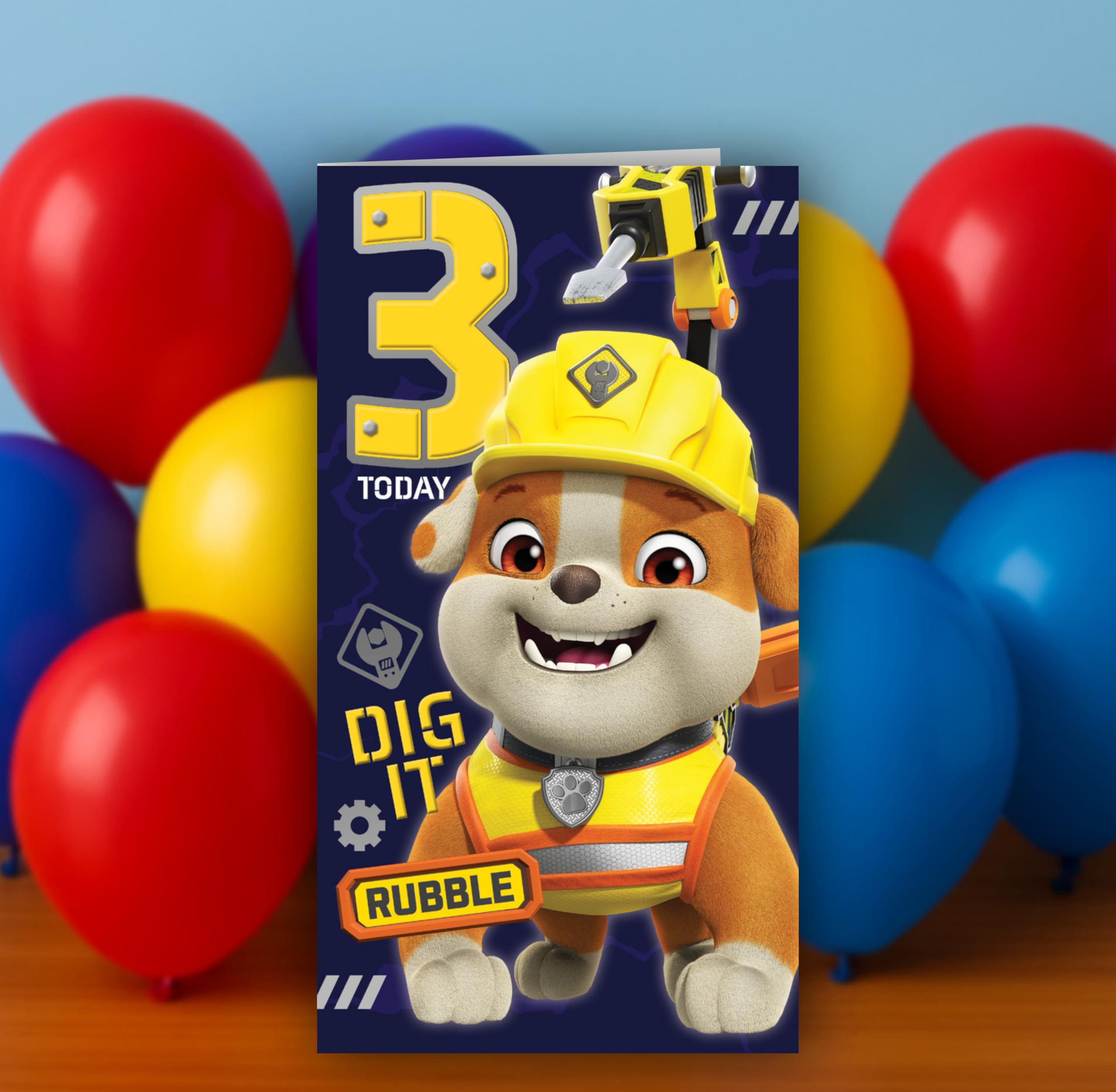Danilo Promotions LTD PAW Patrol Birthday Card for Age 3 | Standard Size 3