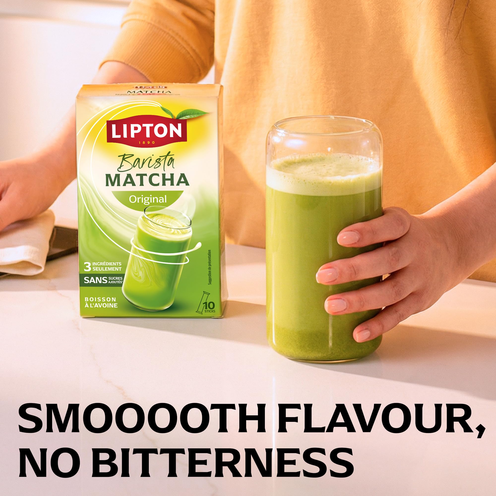 Lipton Barista Matcha Oat Latte - Instant Cafe-Style Drink Mix | 10 Sticks | No Added Sugar 2