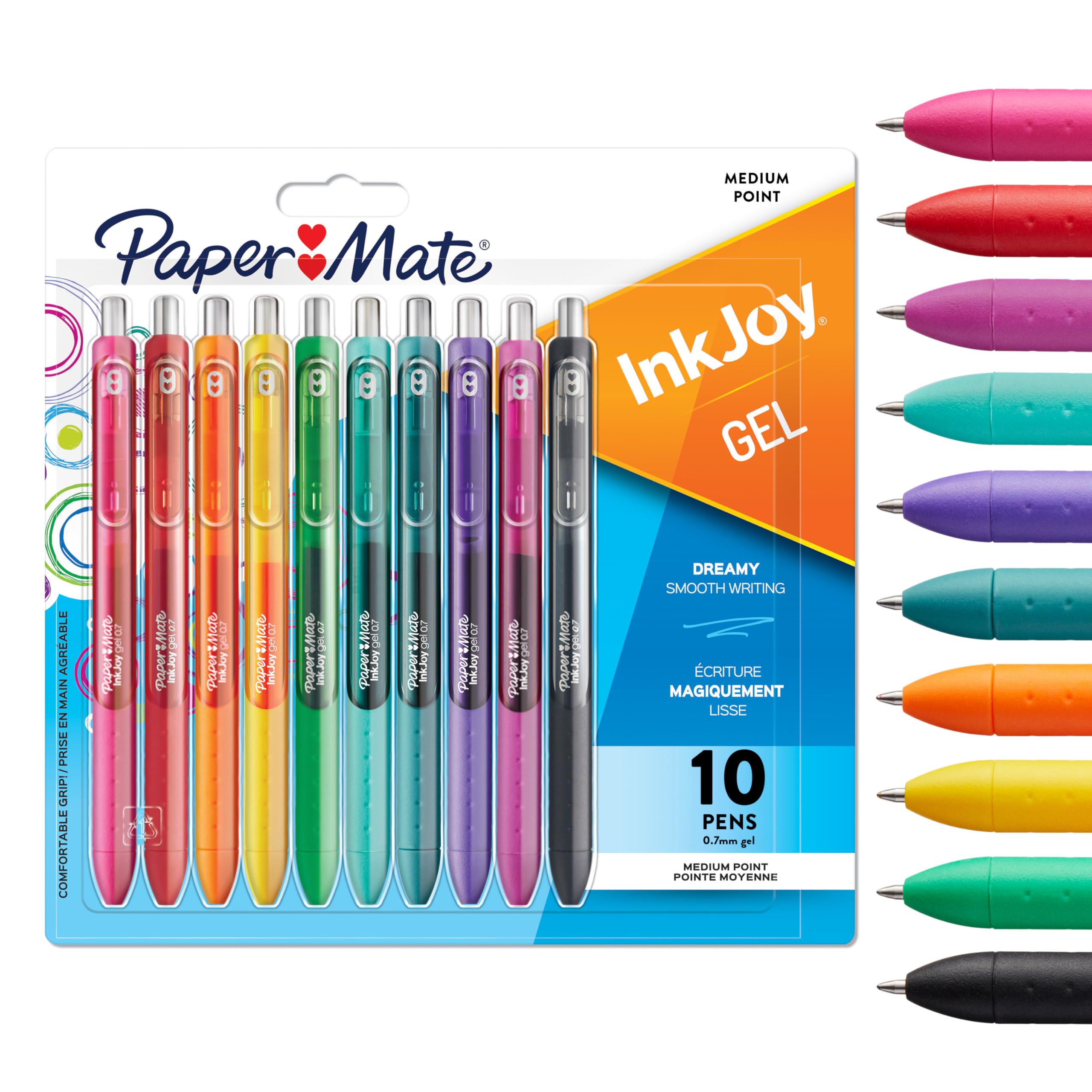 Paper Mate InkJoy Gel Pens - Smooth Writing & Quick-Drying Ink | 0.7mm Medium Point | 10 Pack