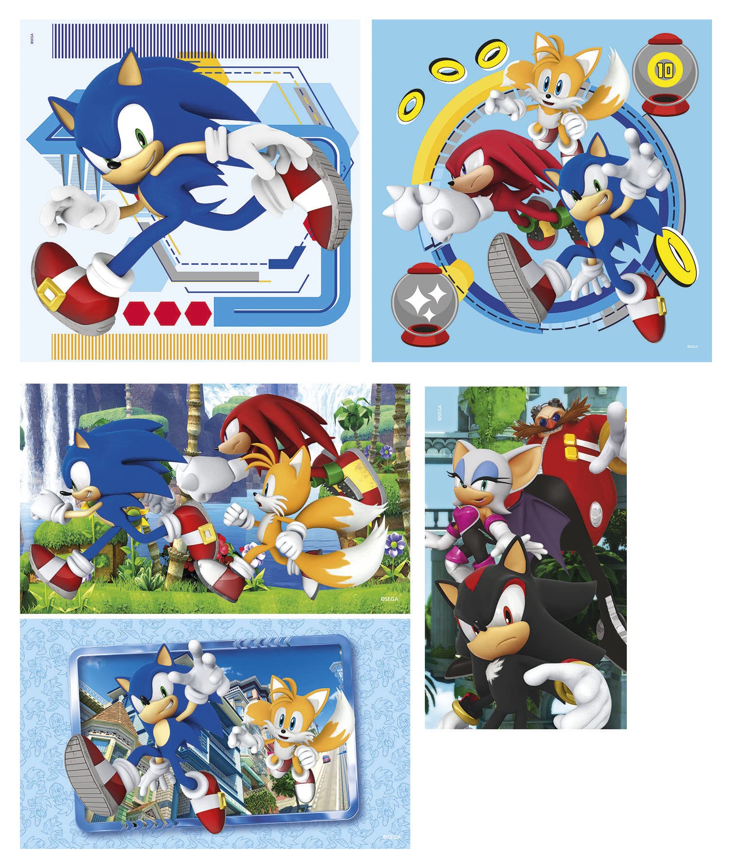 Clementoni Sonic Supercolor 10-in-1 Jigsaw Puzzle Set - 330 Pieces for Ages 4+ 11