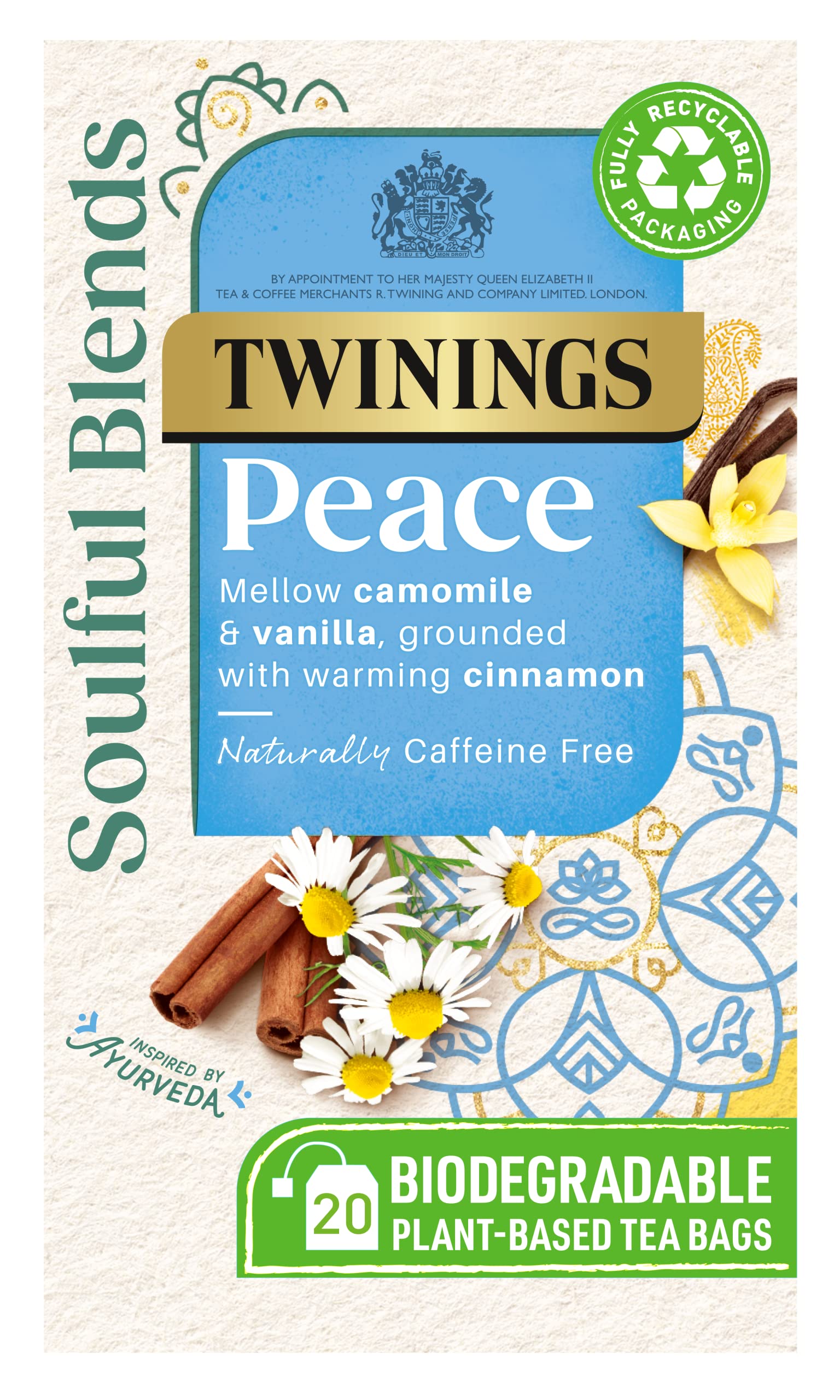 Twinings Soulful Blends Peace Herbal Tea - Mellow Camomile & Vanilla, 20 Teabags, 40g 1