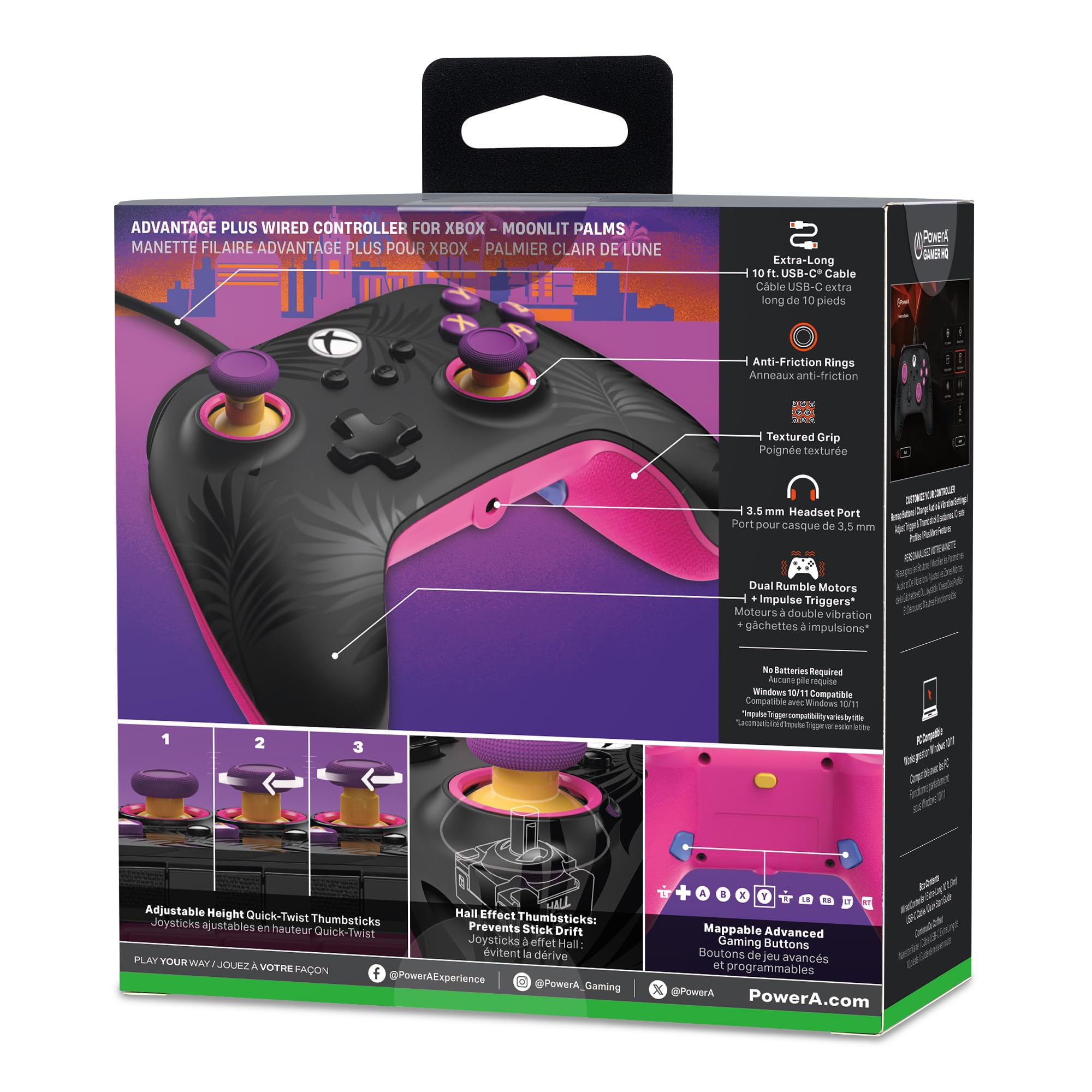 PowerA Advantage Plus Wired Controller for Xbox Series X|S - Moonlit Palms | Hall Effect Sticks