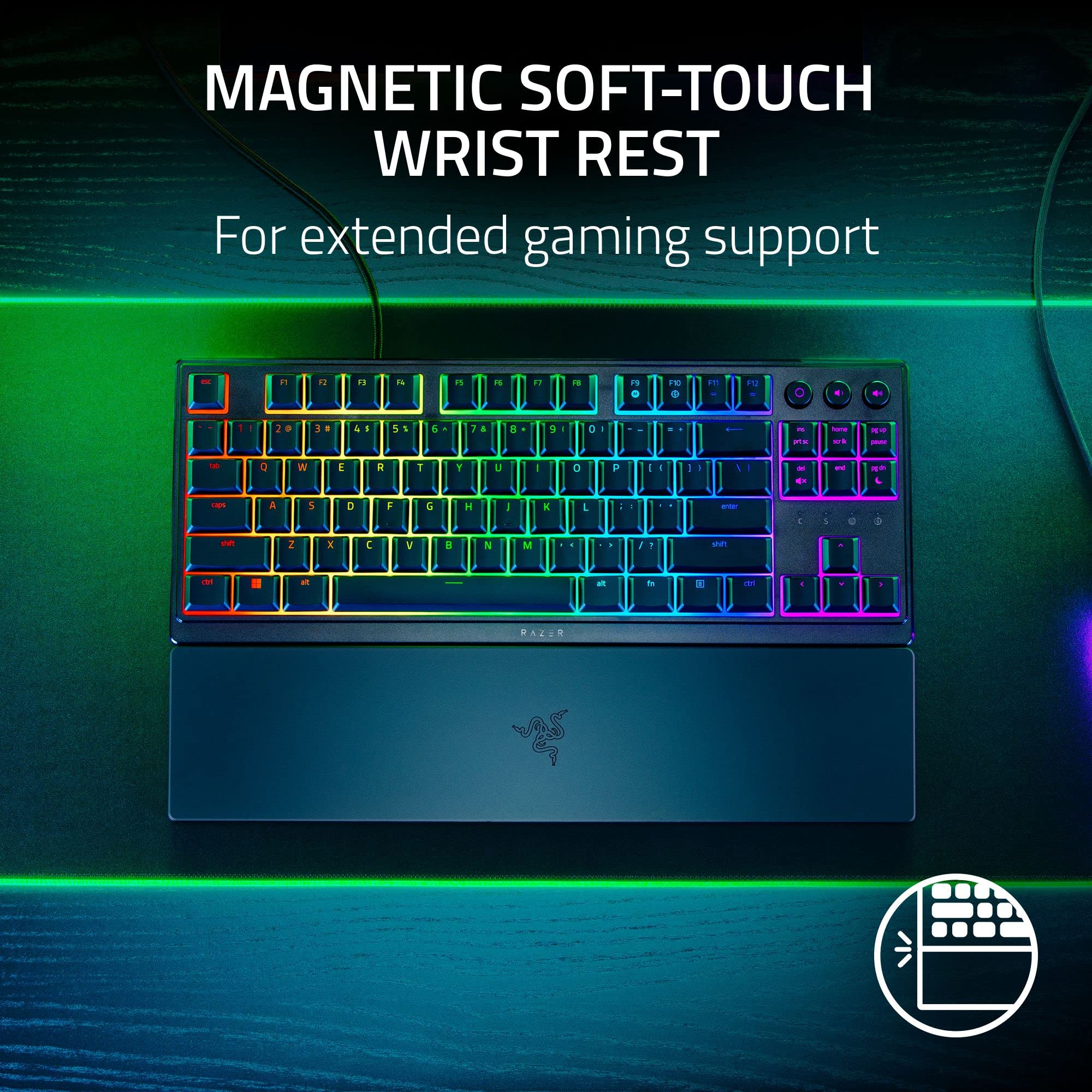 Razer Ornata V3 Tenkeyless Gaming Keyboard - Low Profile, Mecha-Membrane Switches, RGB, UK Layout 6