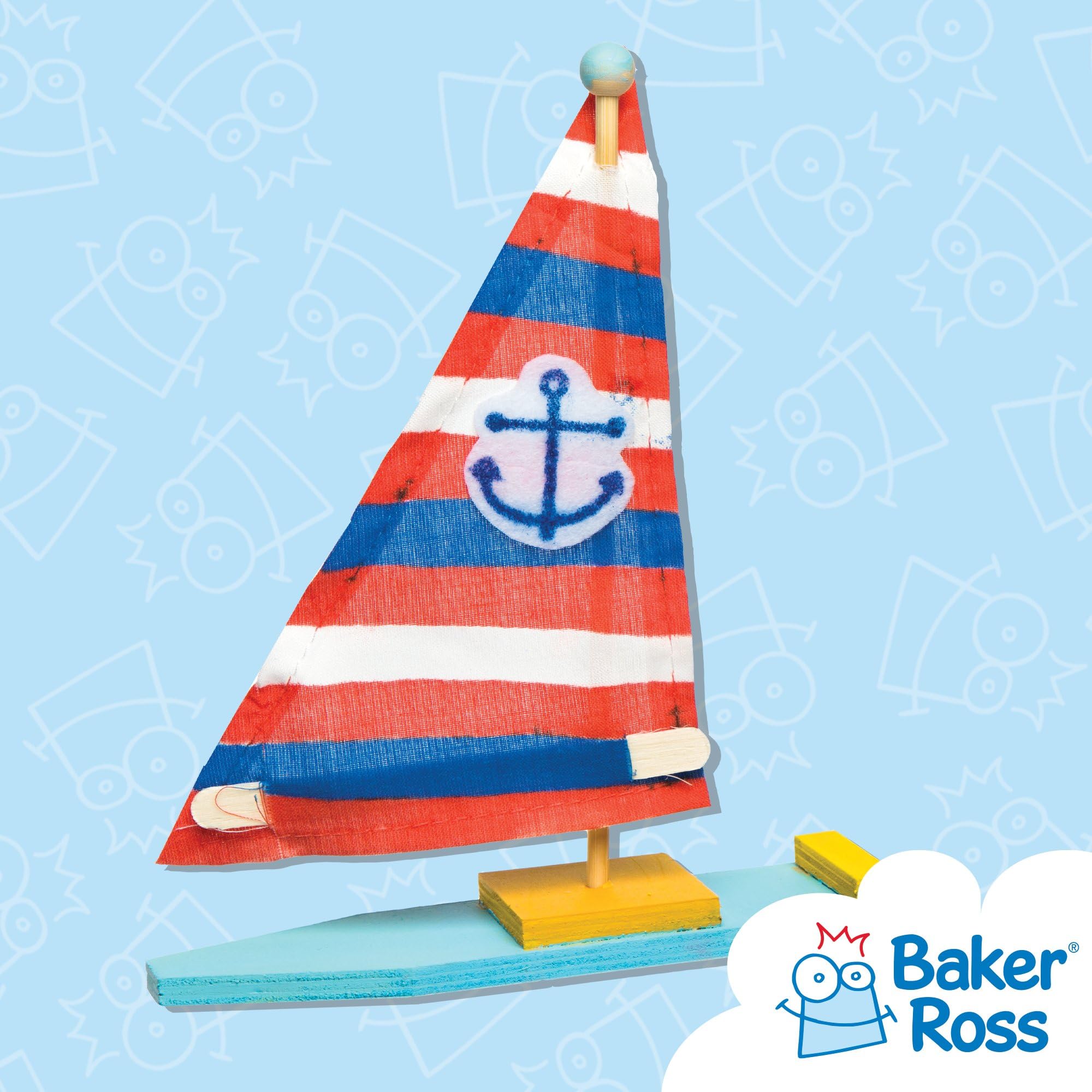 Baker Ross Wooden Sailboat Kits - Pack of 2 | Craft Kit | Plywood 4