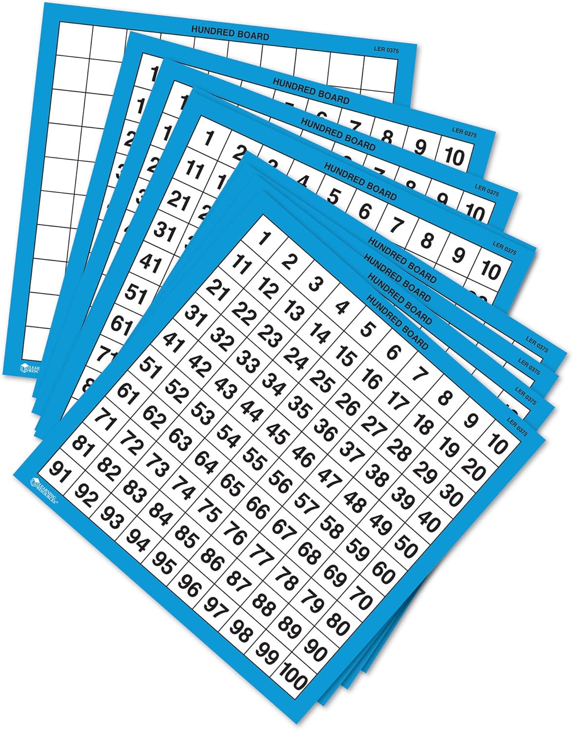 Learning Resources Wipe Clean Hundred Boards - Educational Math Tool for Ages 5-9 1
