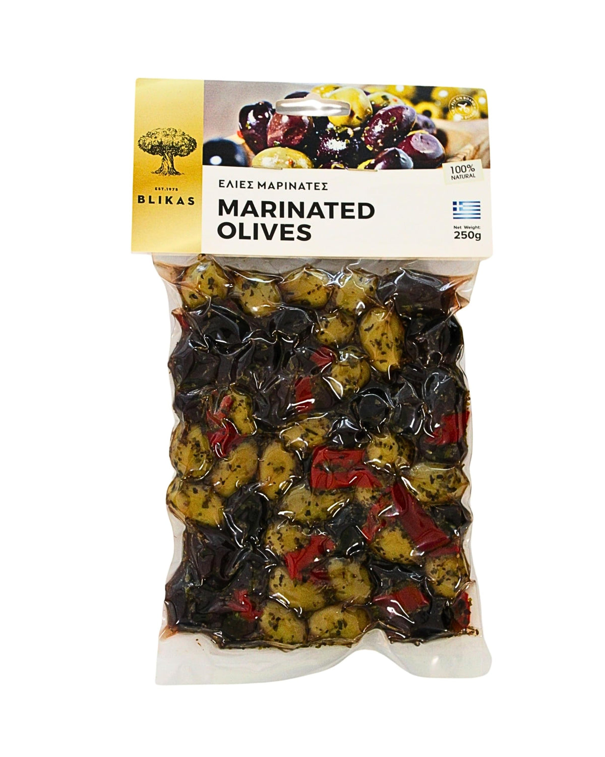 Blikas Greek Green & Kalamata Olives with Oregano | 2 x 250g