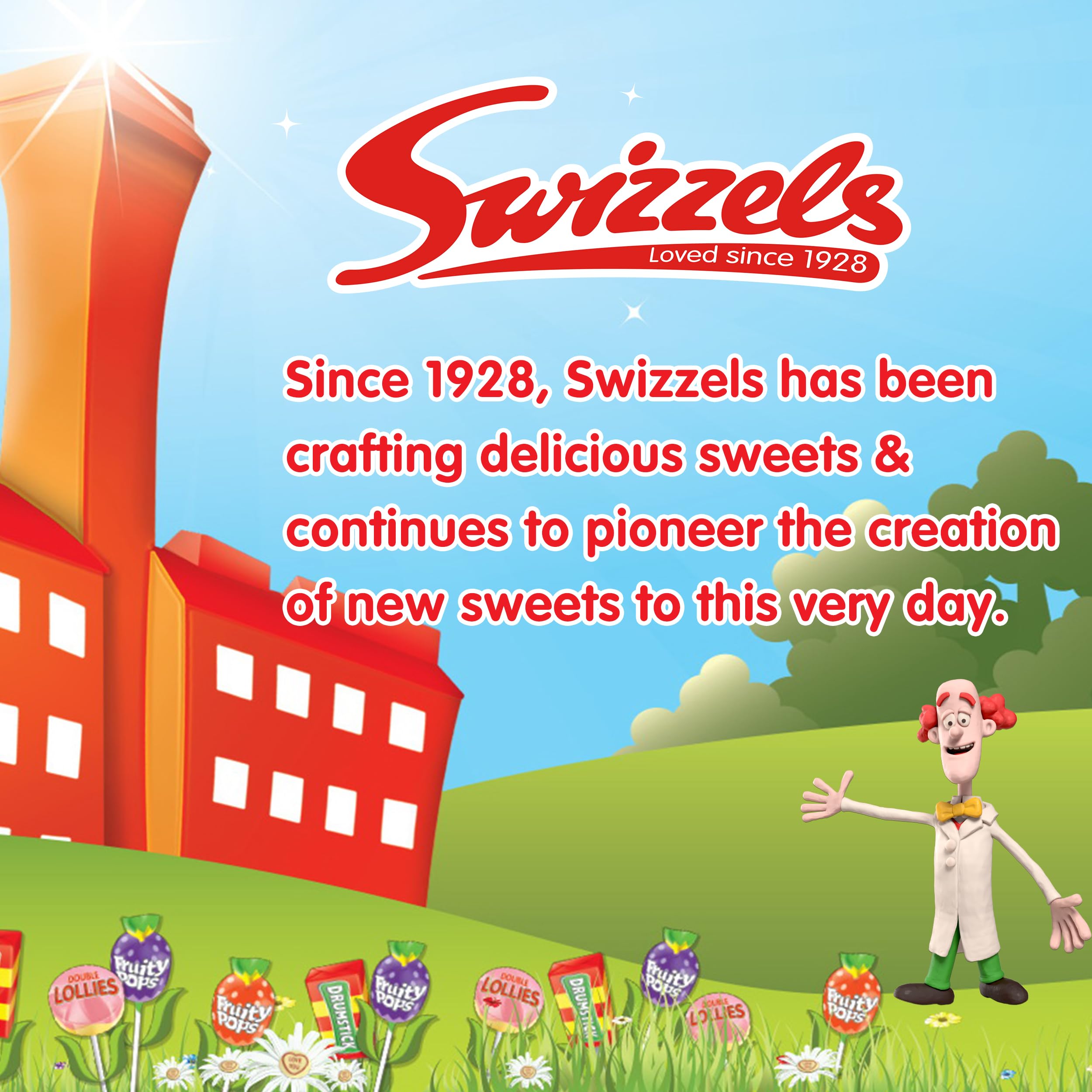 Swizzels Drumstick Squashies Original Sweets - Raspberry & Milk Foam Gums | 120g Pack 3