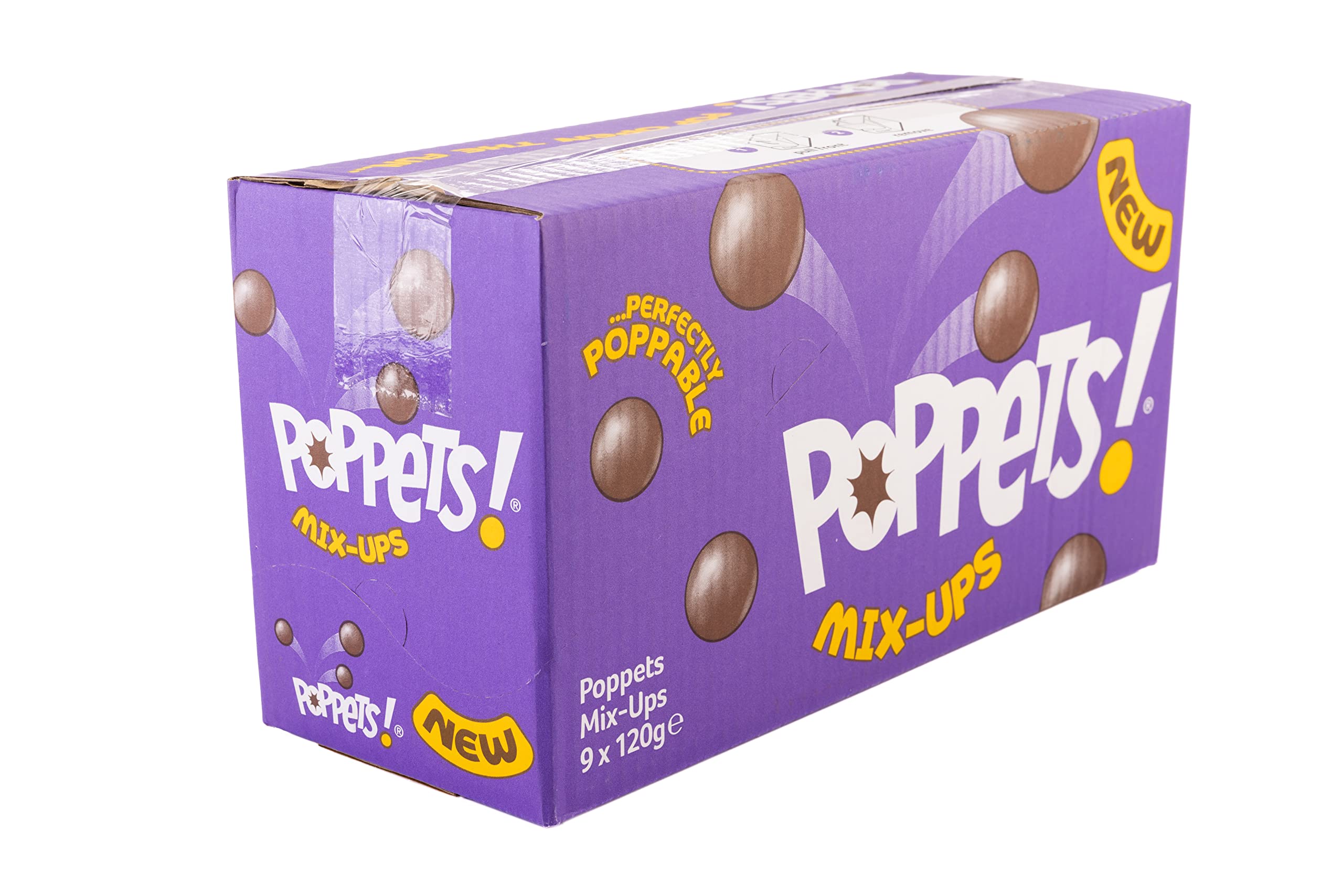 Poppets Mix Ups Pouch 120g (Pack of 9) - Assorted Milk Chocolate Candies with Toffee, Salted Caramel, Malty Crunch & Chocolate Centres 4