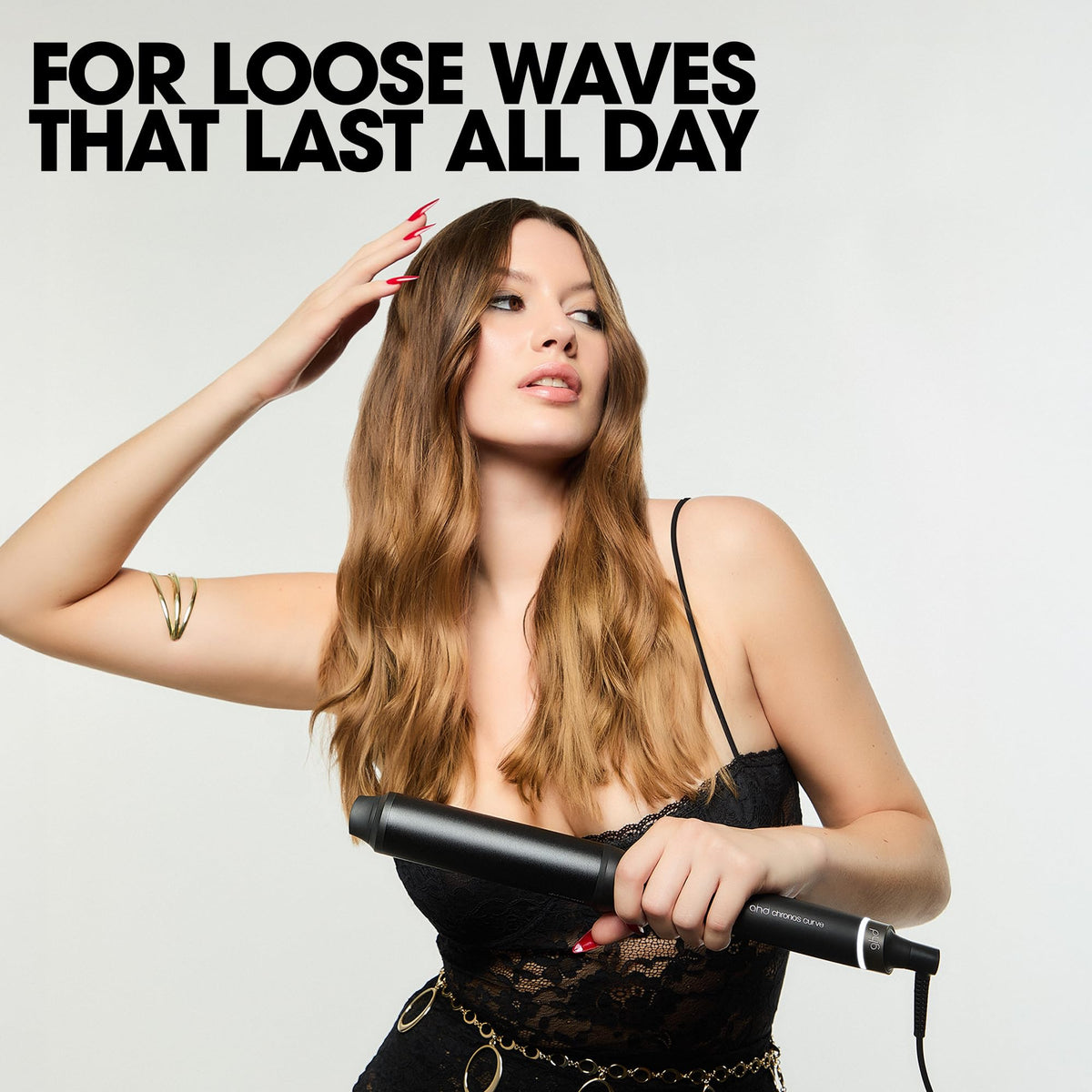 ghd Chronos Curve Max Wand - Loose Waves | 38mm Barrel | Black
