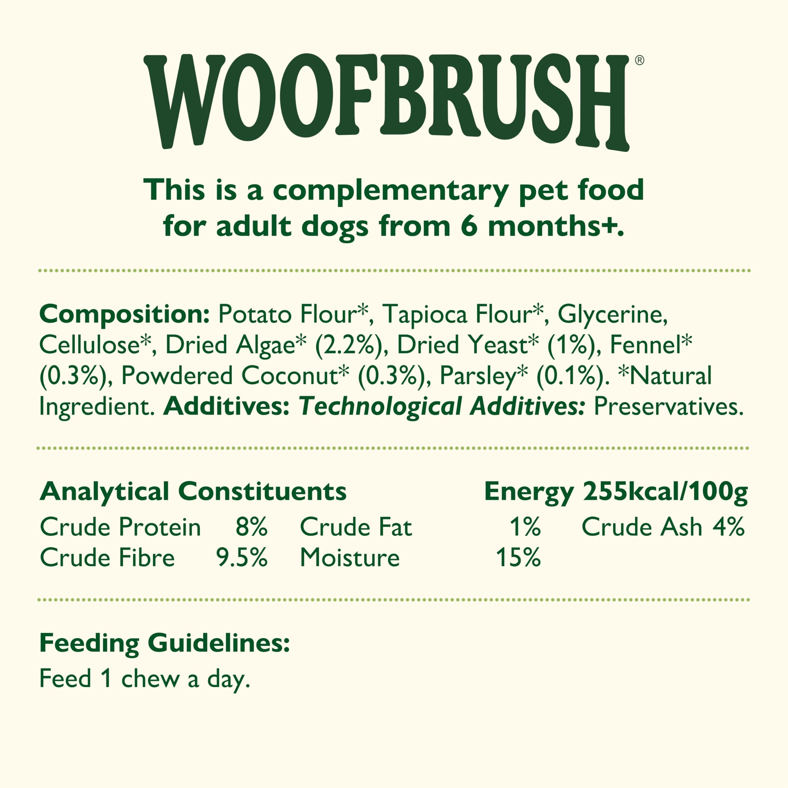 Lily's Kitchen Woofbrush Large Dental Dog Chew - Grain-Free, Natural Ingredients, Vet Approved | 329g Pack 7
