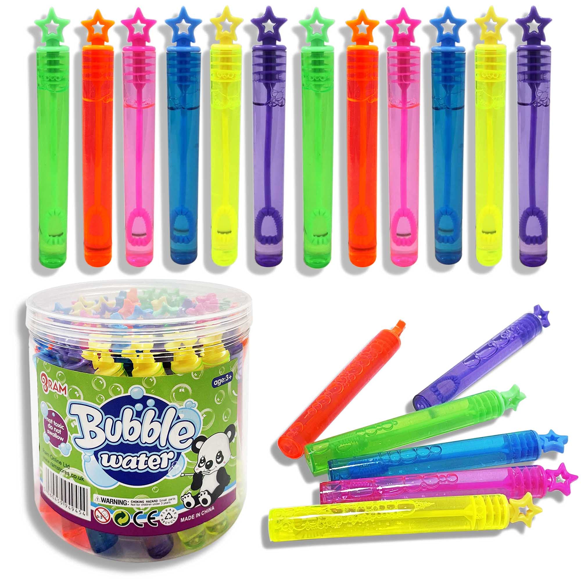 RAM ONLINE Bubble Wands - Pack of 40 with 5ml Solution | Star Shaped | Ages 3+