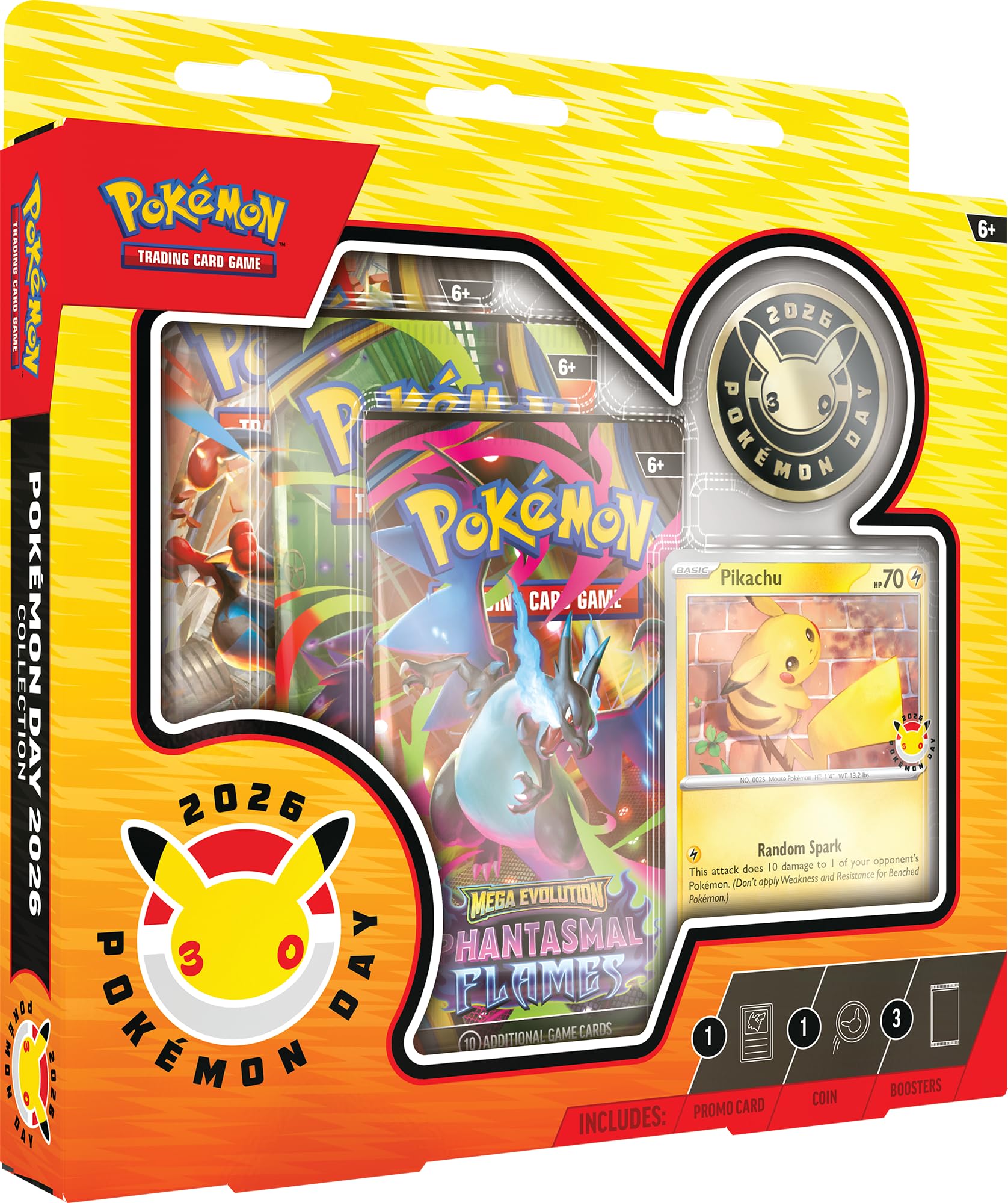 Pokémon TCG: Pokémon Day 2026 Collection - Pikachu Promo, Coin, & 3 Booster Packs | Ages 6+ 1