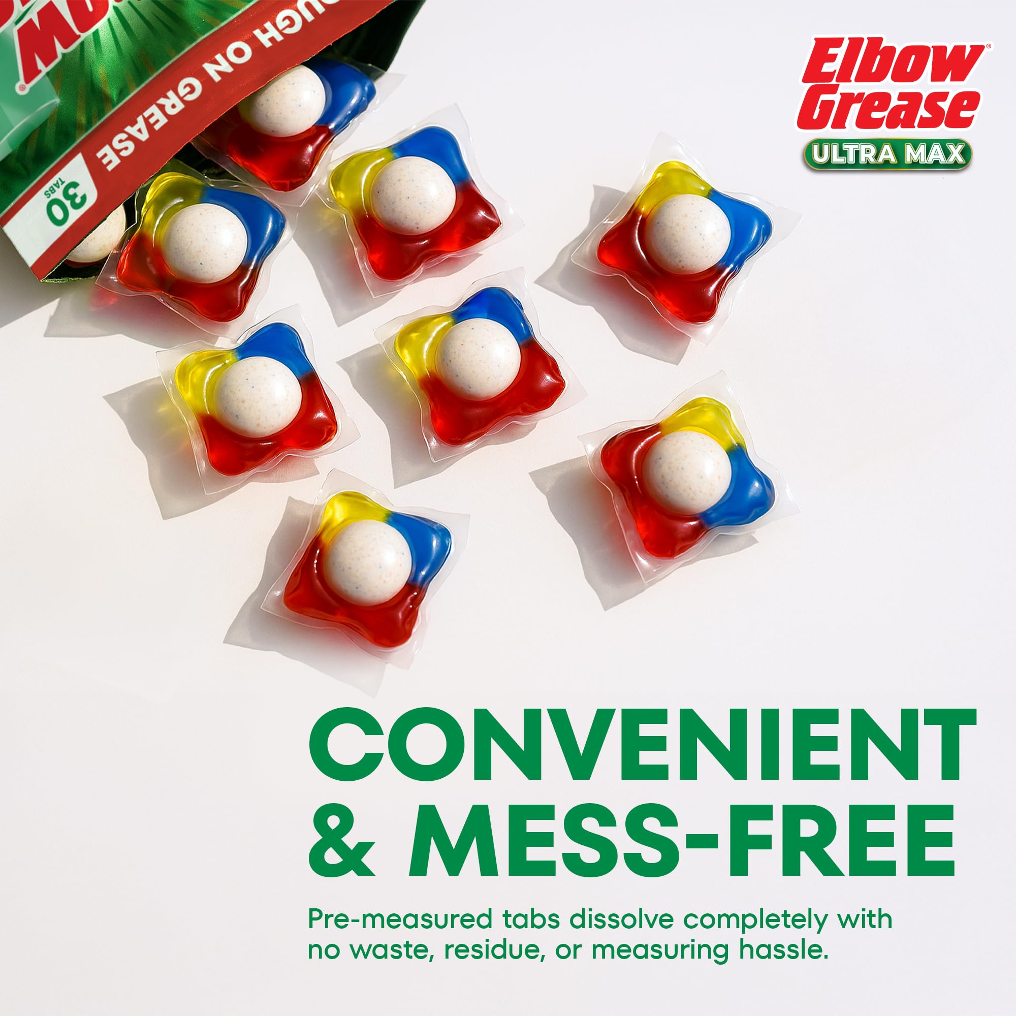 Elbow Grease Ultra Max Liquid Dishwasher Tablets - Tough on Grease & Shine | 18 Count 7
