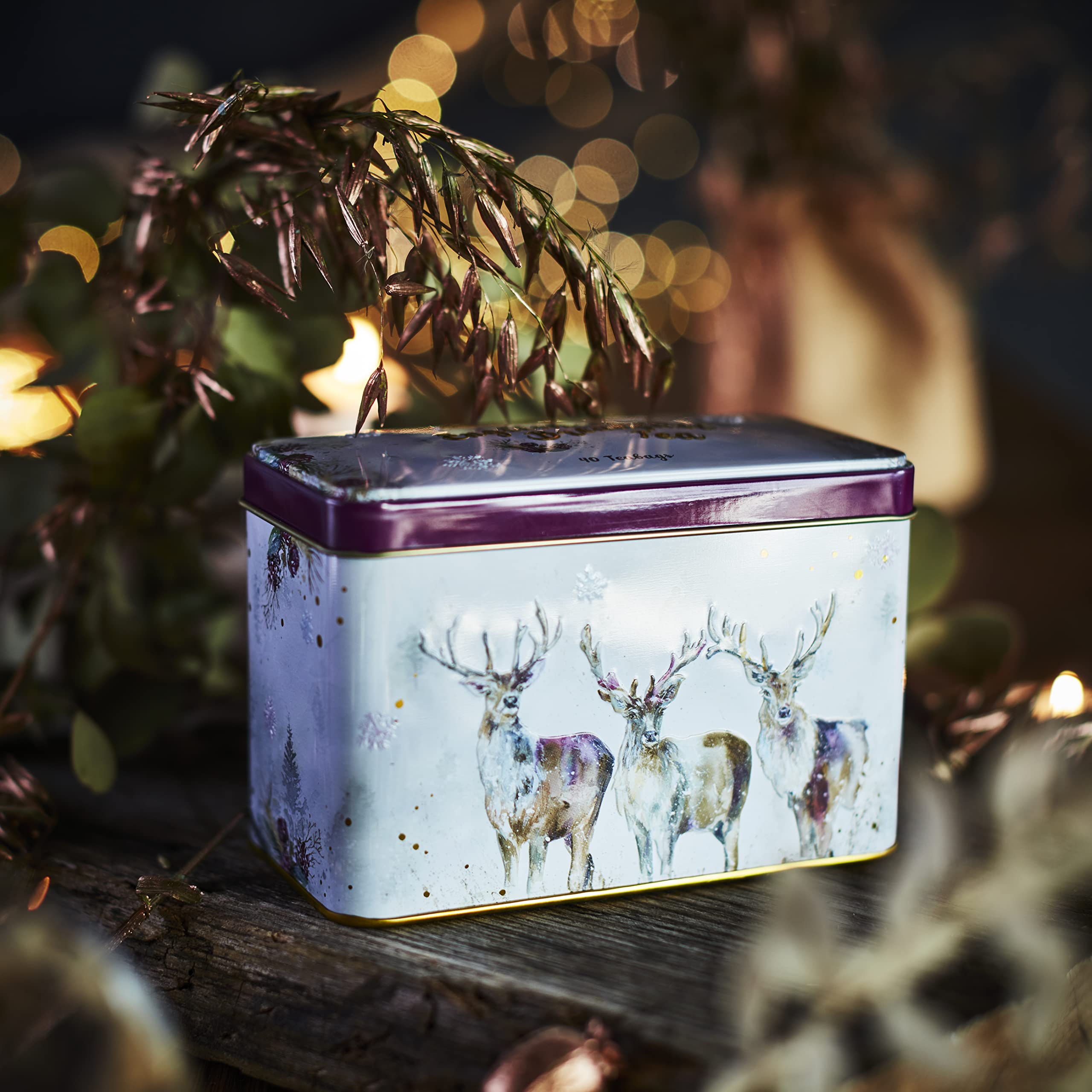 New English Teas Christmas Stag Tea Tin with 40 English Breakfast Teabags 4