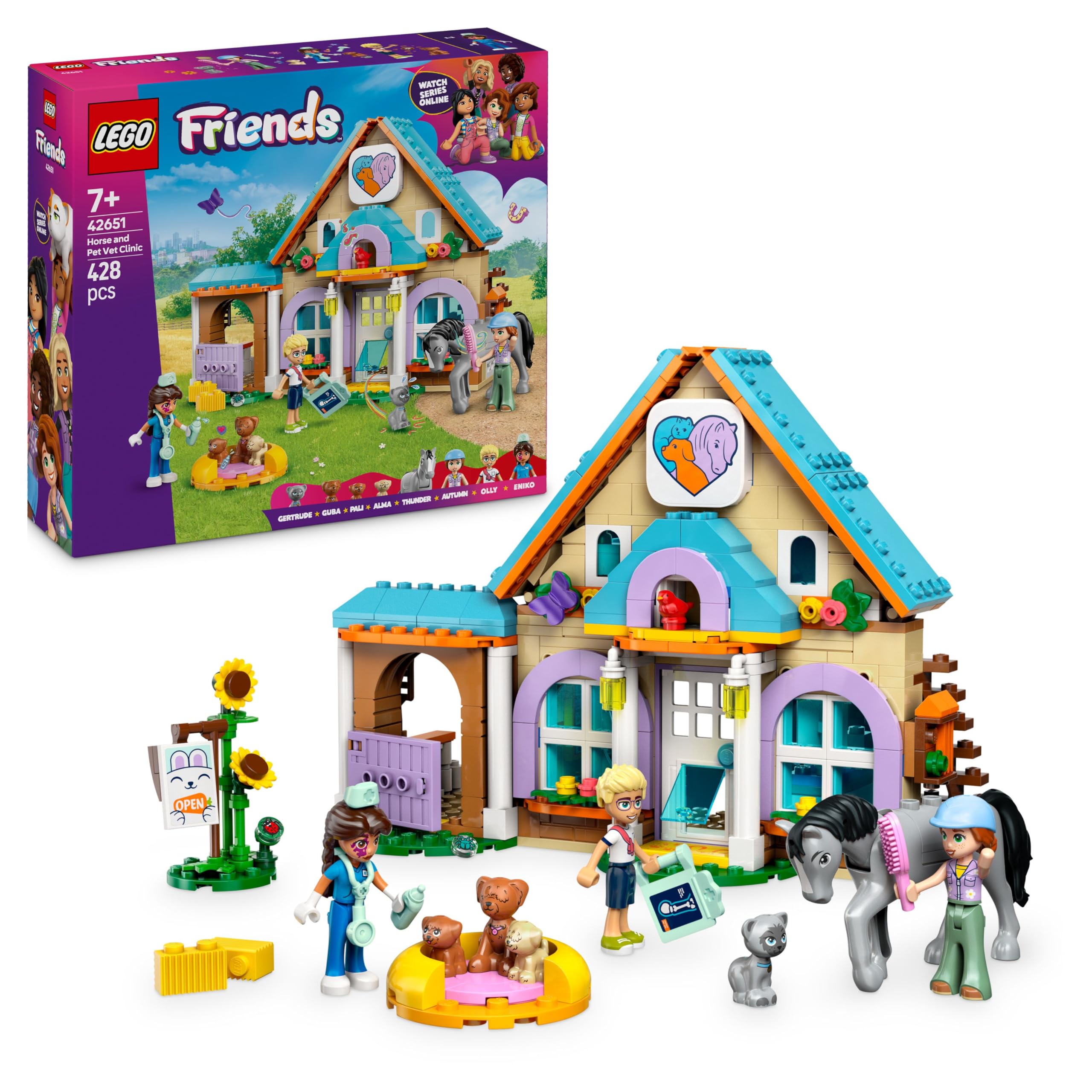 LEGO Friends Horse and Pet Vet Clinic Toy - 428-Piece Playset for Ages 7+ 1