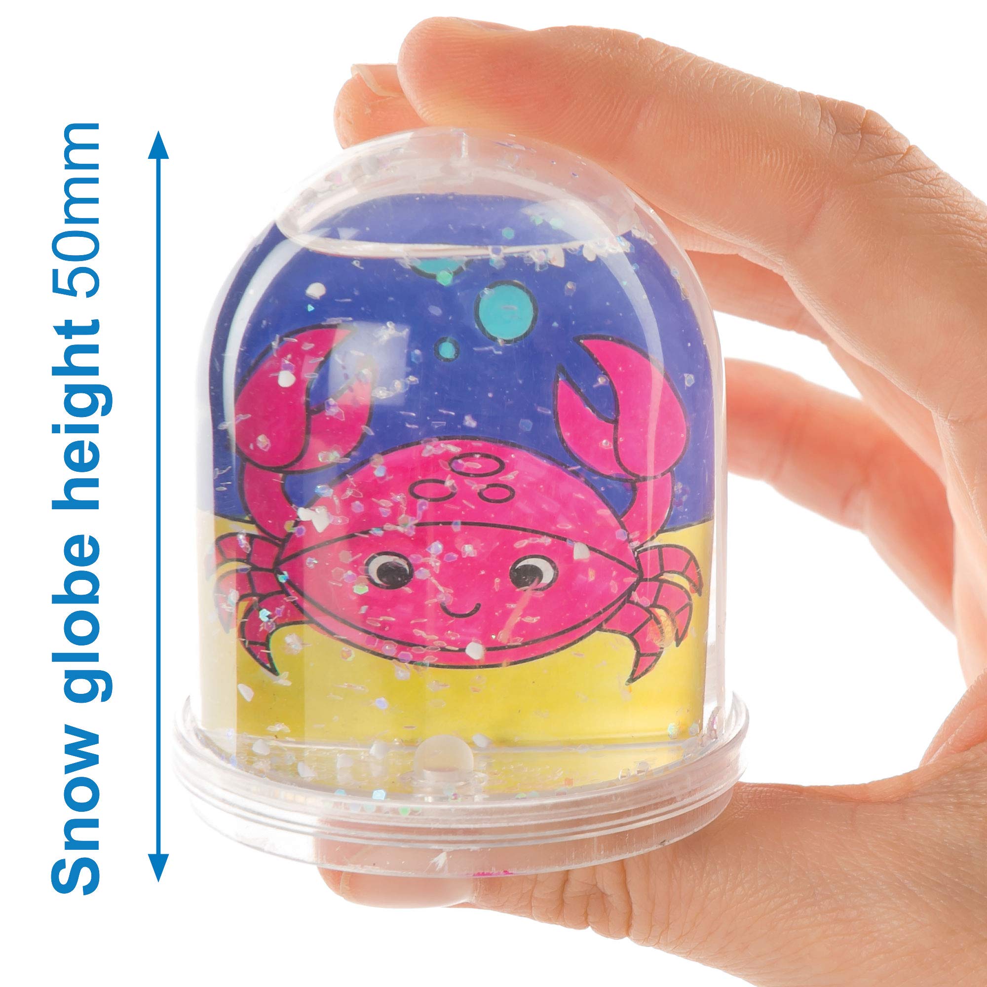 Baker Ross ET437 Sealife Colour-In Snow Globes (Box of 4) Craft Kit 4