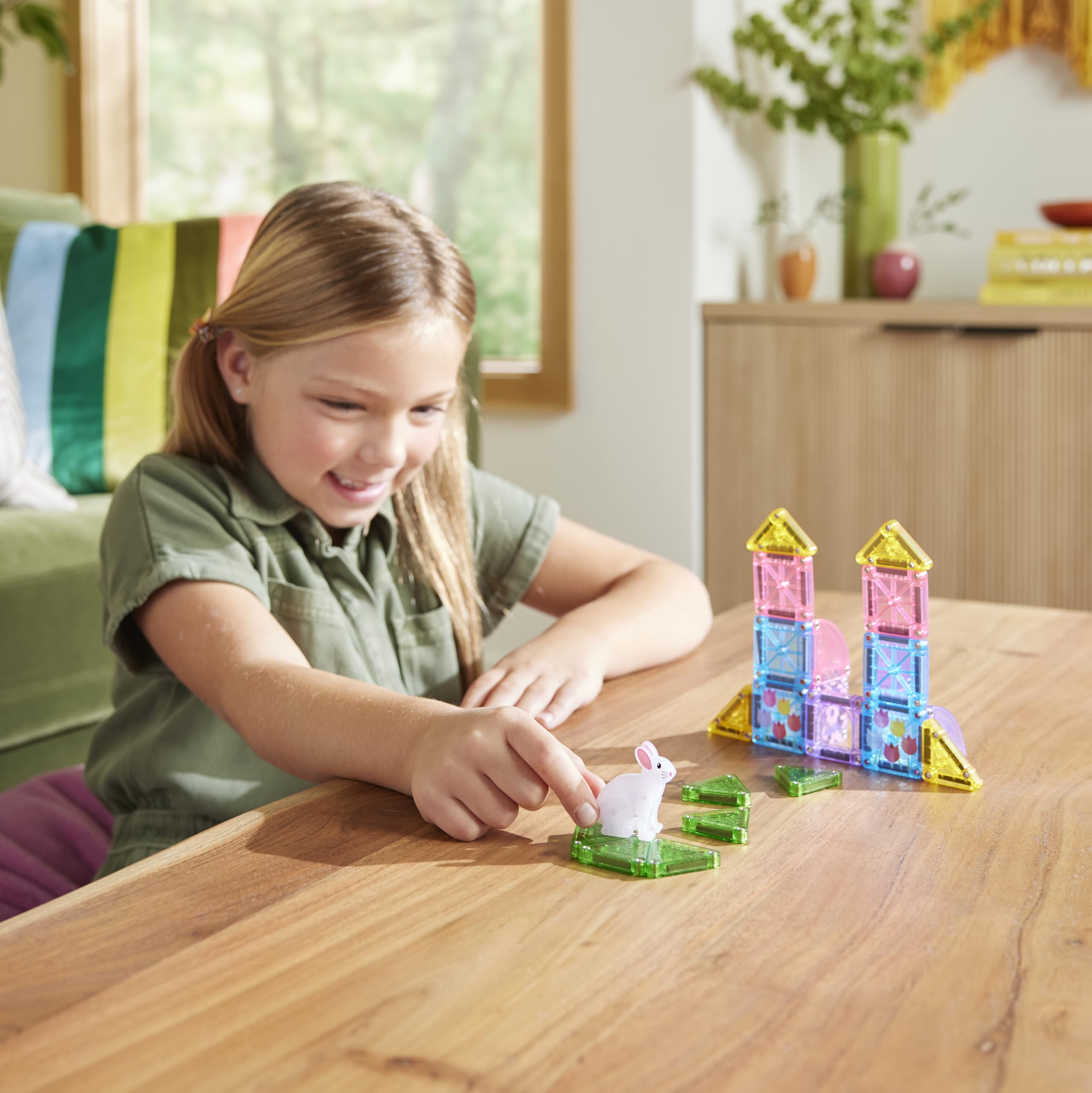 Magna-Tiles Spring Garden Travel Set - 24 Pieces | Ages 3+ | Magnetic Building Toy 3