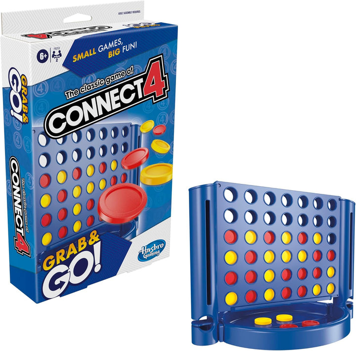 Hasbro Gaming Connect 4 Grab and Go Game, Portable Travel Board Game for 2 Players