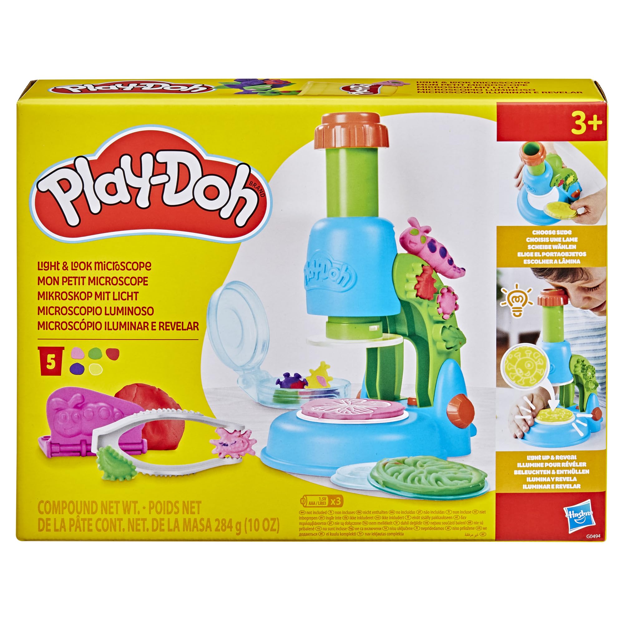 Play-Doh Light & Look Microscope Playset with 5 Tubs, Science Toy for Kids 3+ 2