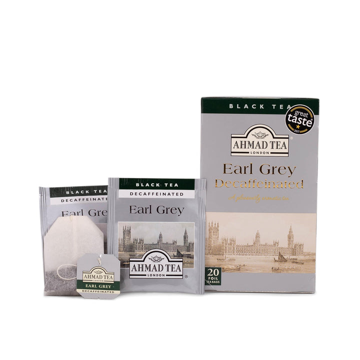 Ahmad Tea Decaffeinated Earl Grey Tea - 20 Individually Foil-Wrapped Teabags