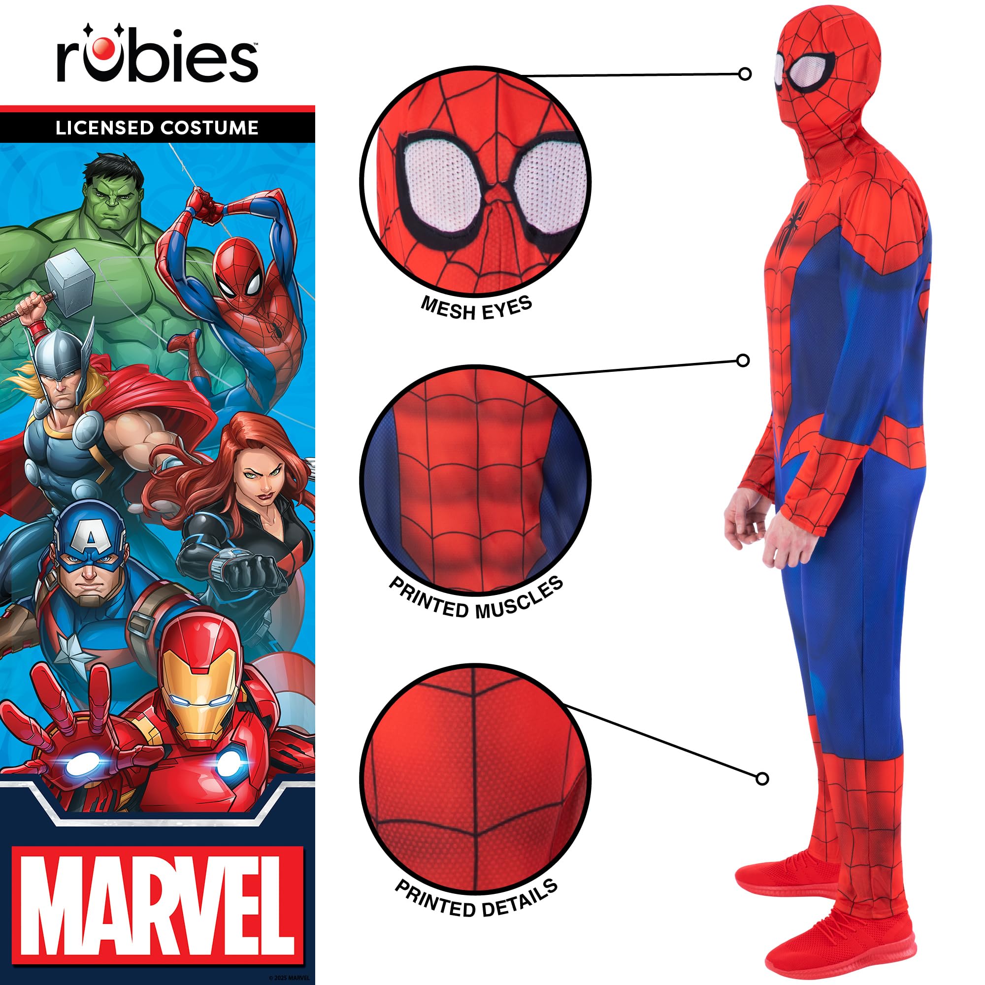 Rubies Spider-Man Classic Adult Costume - Jumpsuit & Mask, Size Small 4