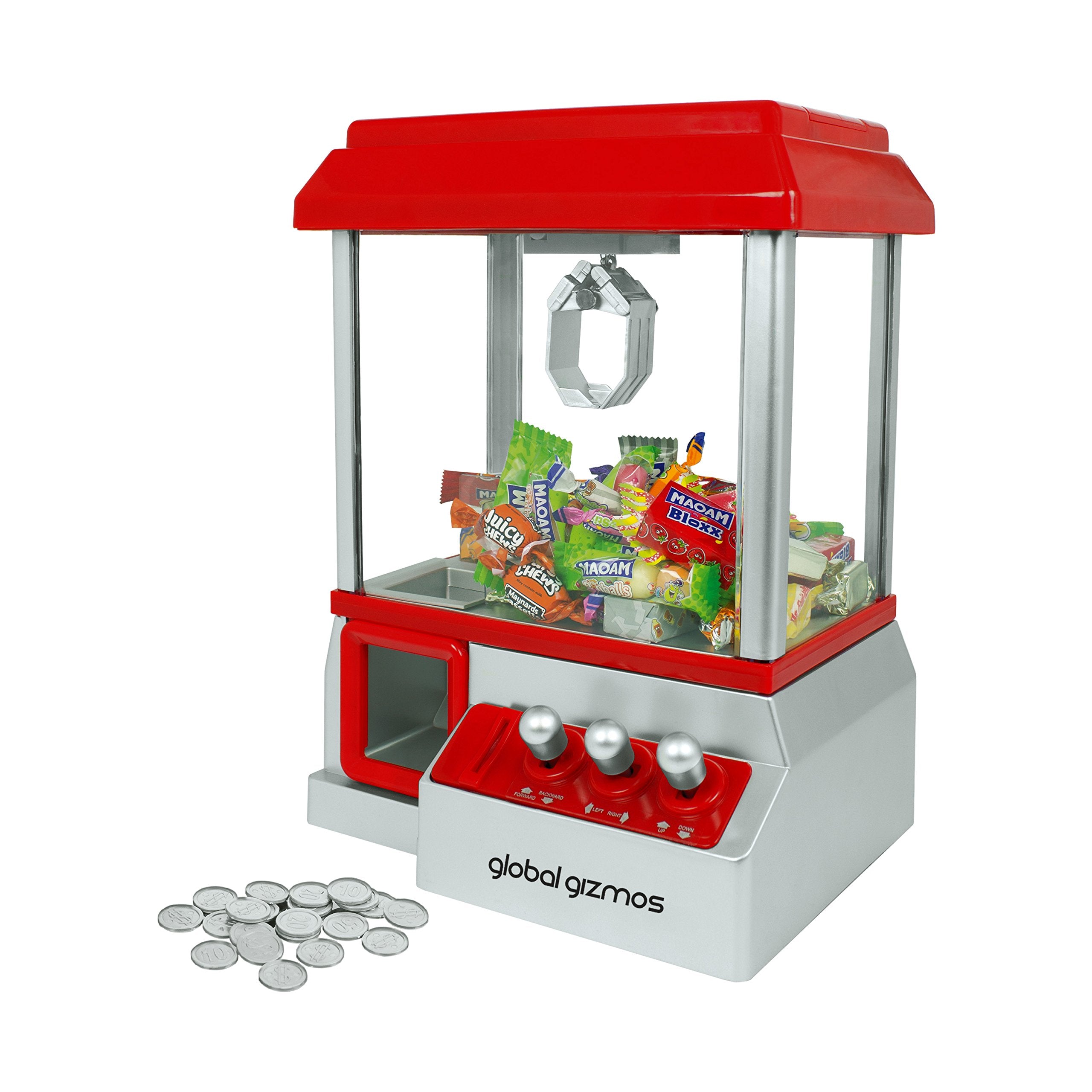 Global Gizmos Candy Grabber Machine - Battery Operated Kids Game | Retro Arcade Attraction | Novelty Sweets Dispenser