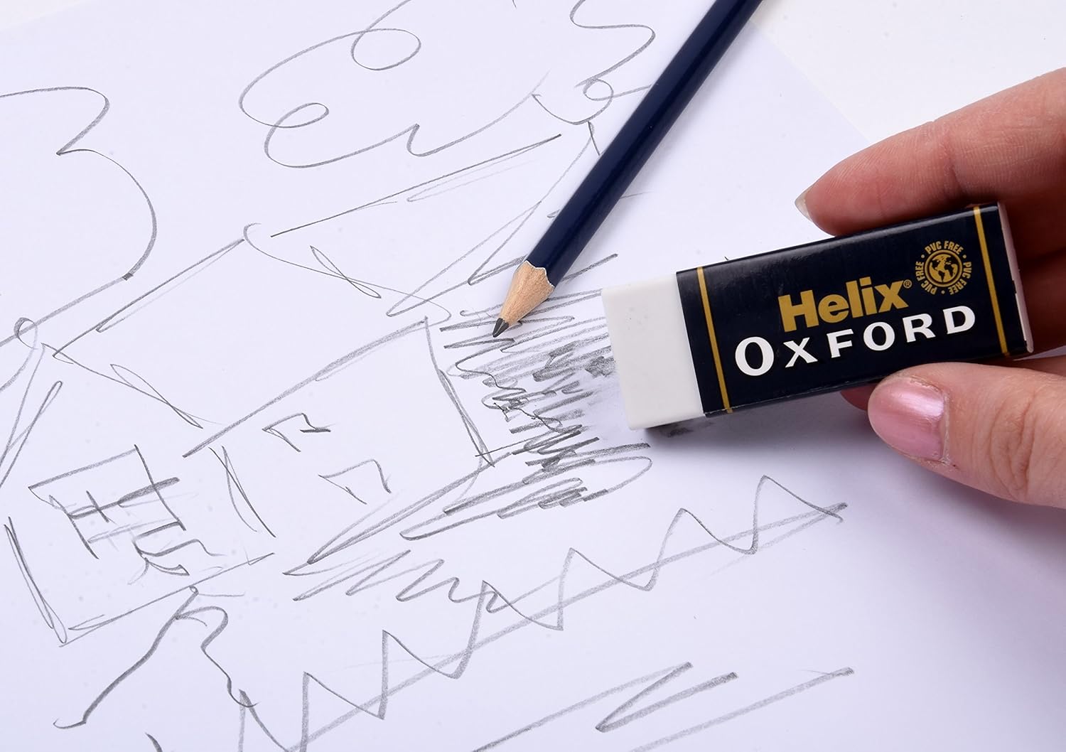 Helix Oxford Twin Pack of Erasers, Oxford Blue, Large 5