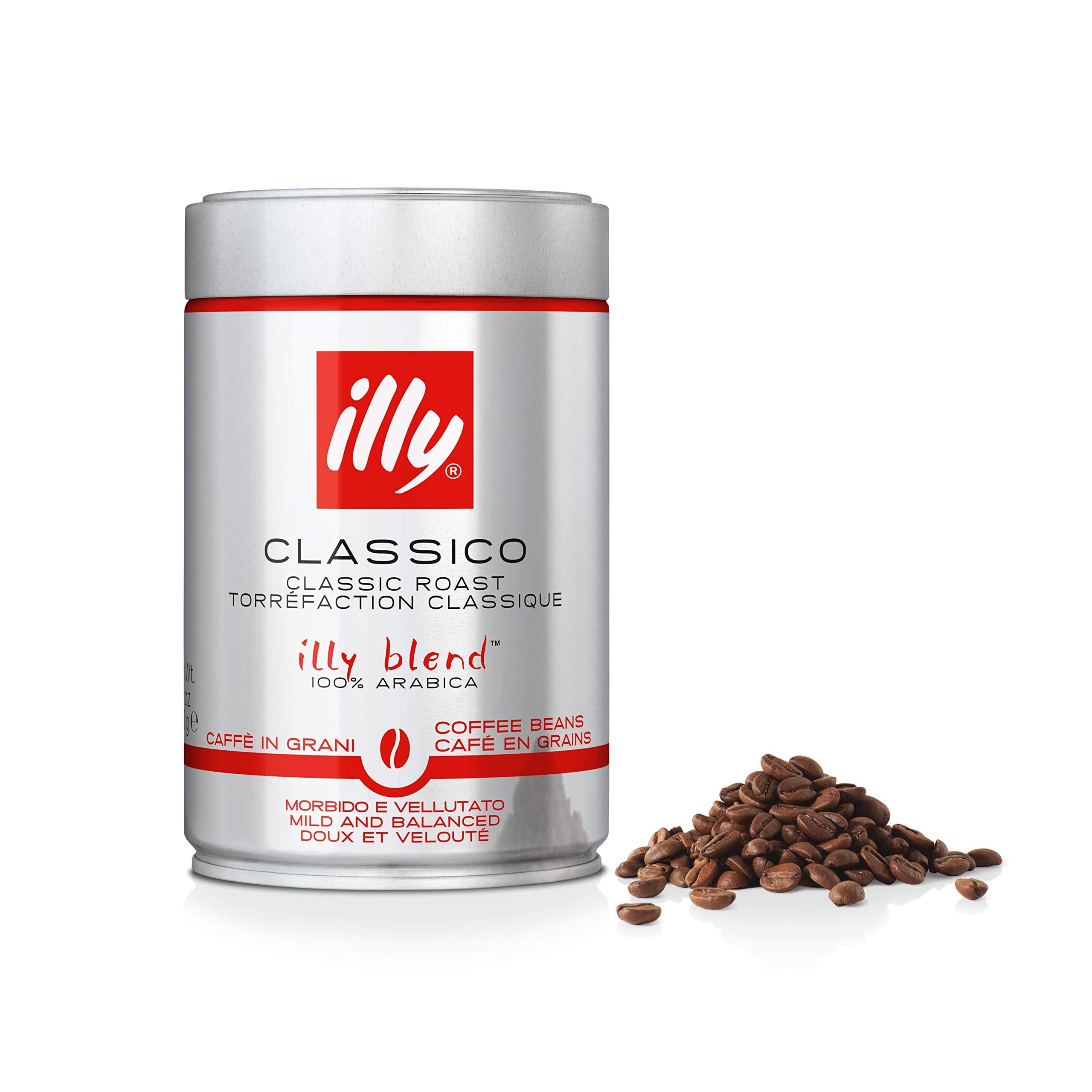 illy Classico Medium Roast Whole Coffee Beans - 100% Arabica - Ideal for Espresso, Moka Pot - 250g Tin