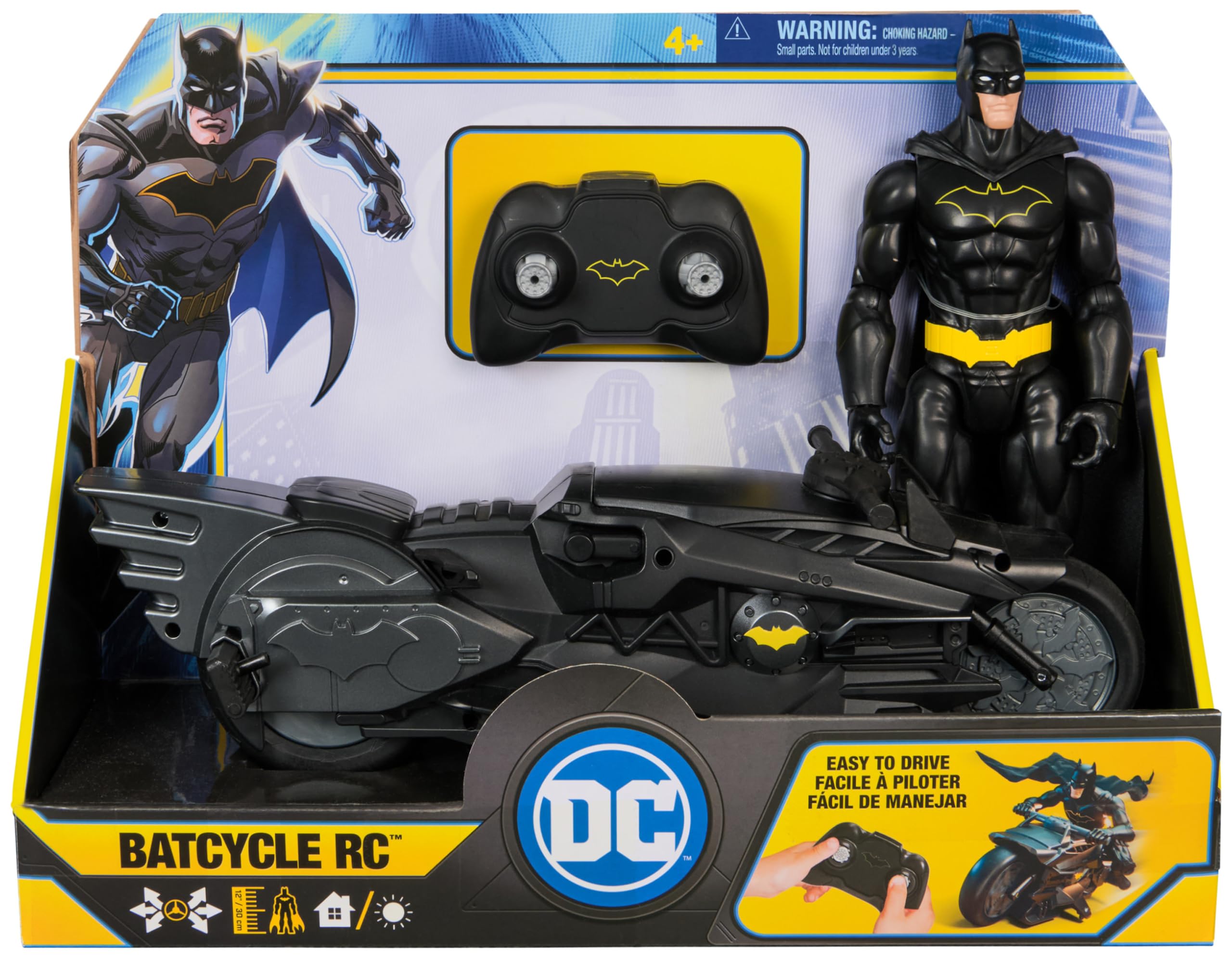 Batman Stealth Remote Control Batcycle with 30cm Batman Action Figure - Remote-Controlled Vehicle for Kids 5