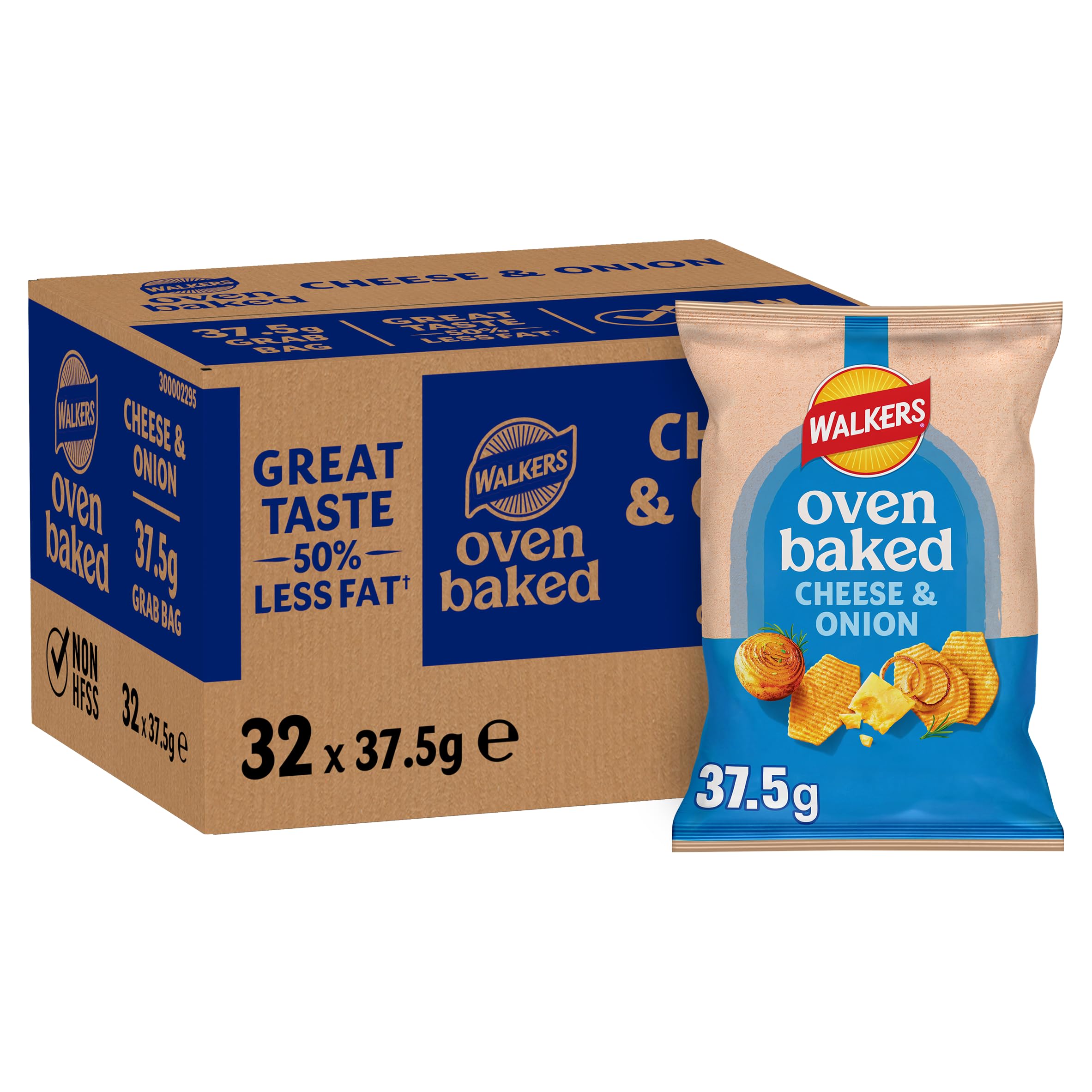 Walkers Baked Cheese & Onion Snacks Crisps - 50% Less Fat | Baked, Not Fried | 32 x 37.5g Multipack 2